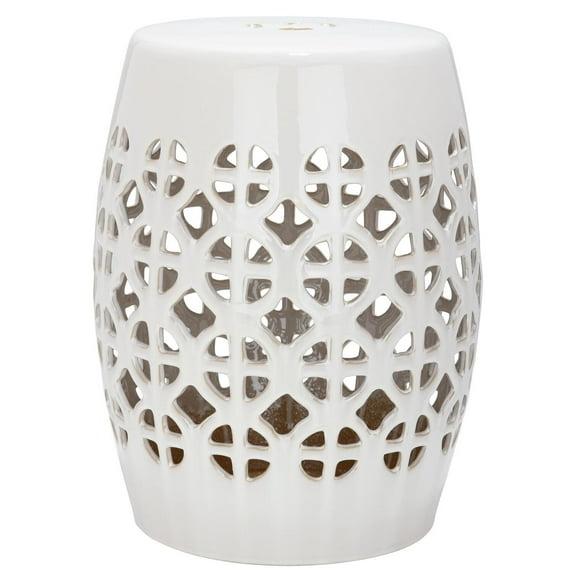 Circle Lattice Garden Stool - Indoor/Outdoor - ACS4508 - Creme - Safavieh