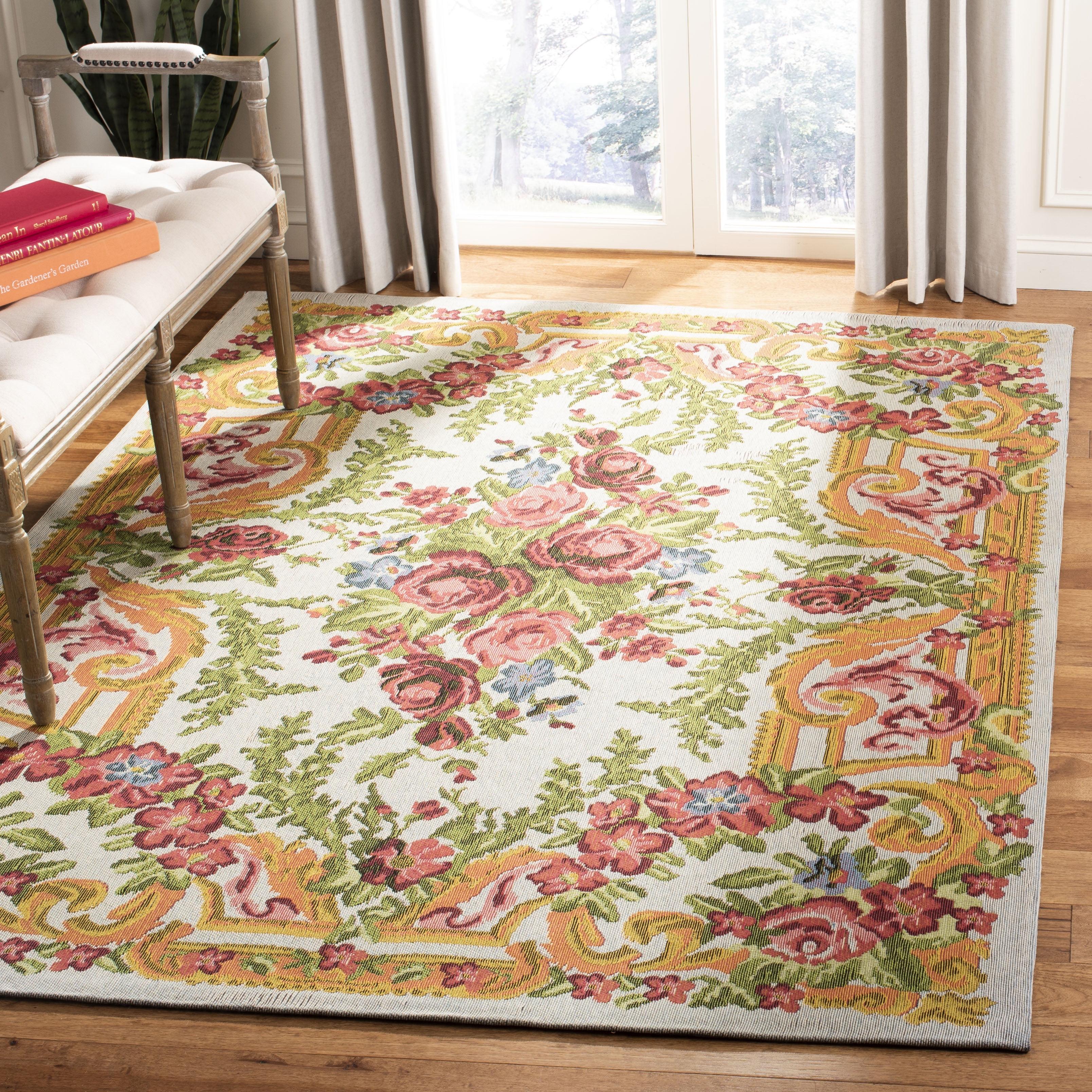 Classic Vintage CLV112 Power Loomed Area Rug - Ivory/Rose - 5'x8' - Safavieh.