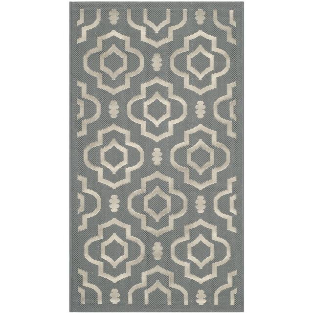 Courtyard CY6926 Power Loomed Indoor and Outdoor Accent Rug - Anthracite/Beige - 2'x3'7" - Safavieh