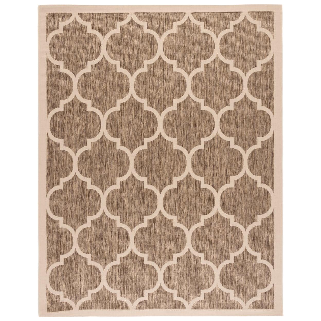 Reversible Blue and Bone Quatrefoil 9' x 12' Indoor/Outdoor Rug