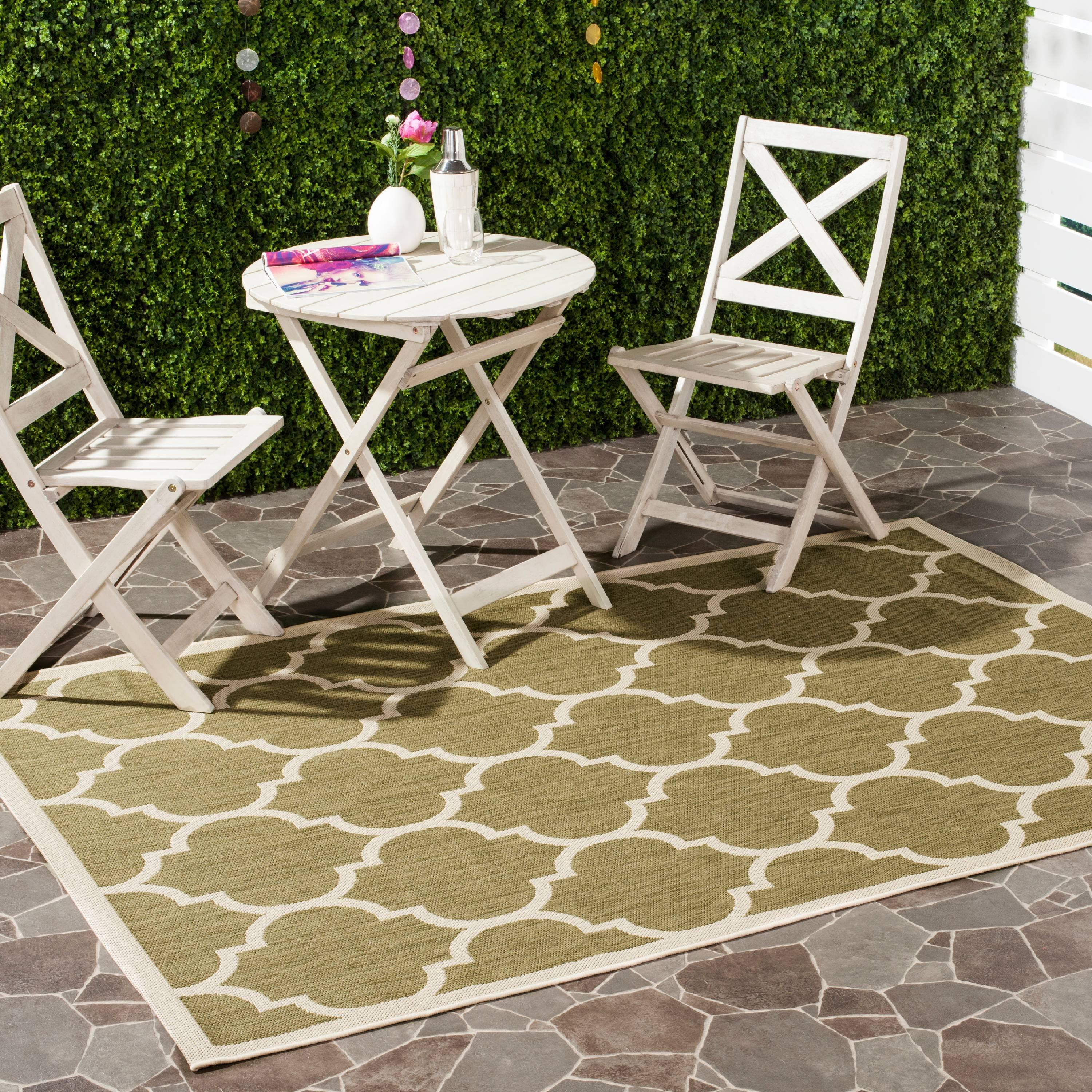 Safavieh Courtyard Alyssa Geometric Indoor/Outdoor Area Rug, 9' x 12', Green/Beige