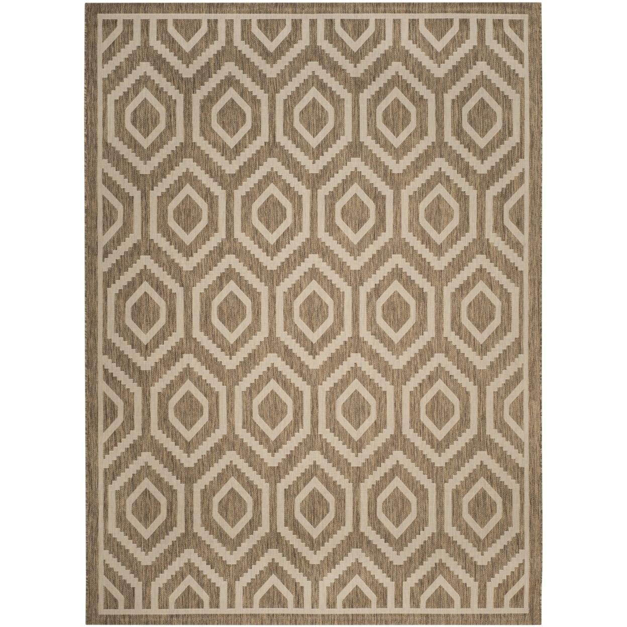 Safavieh Courtyard Amelia Geometric Indoor/Outdoor Area Rug, 9' x 12', Brown/Bone