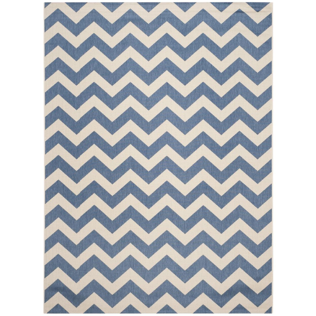 Safavieh Courtyard Bailey Chevron Indoor/Outdoor Area Rug, 9' x 12', Blue/Beige