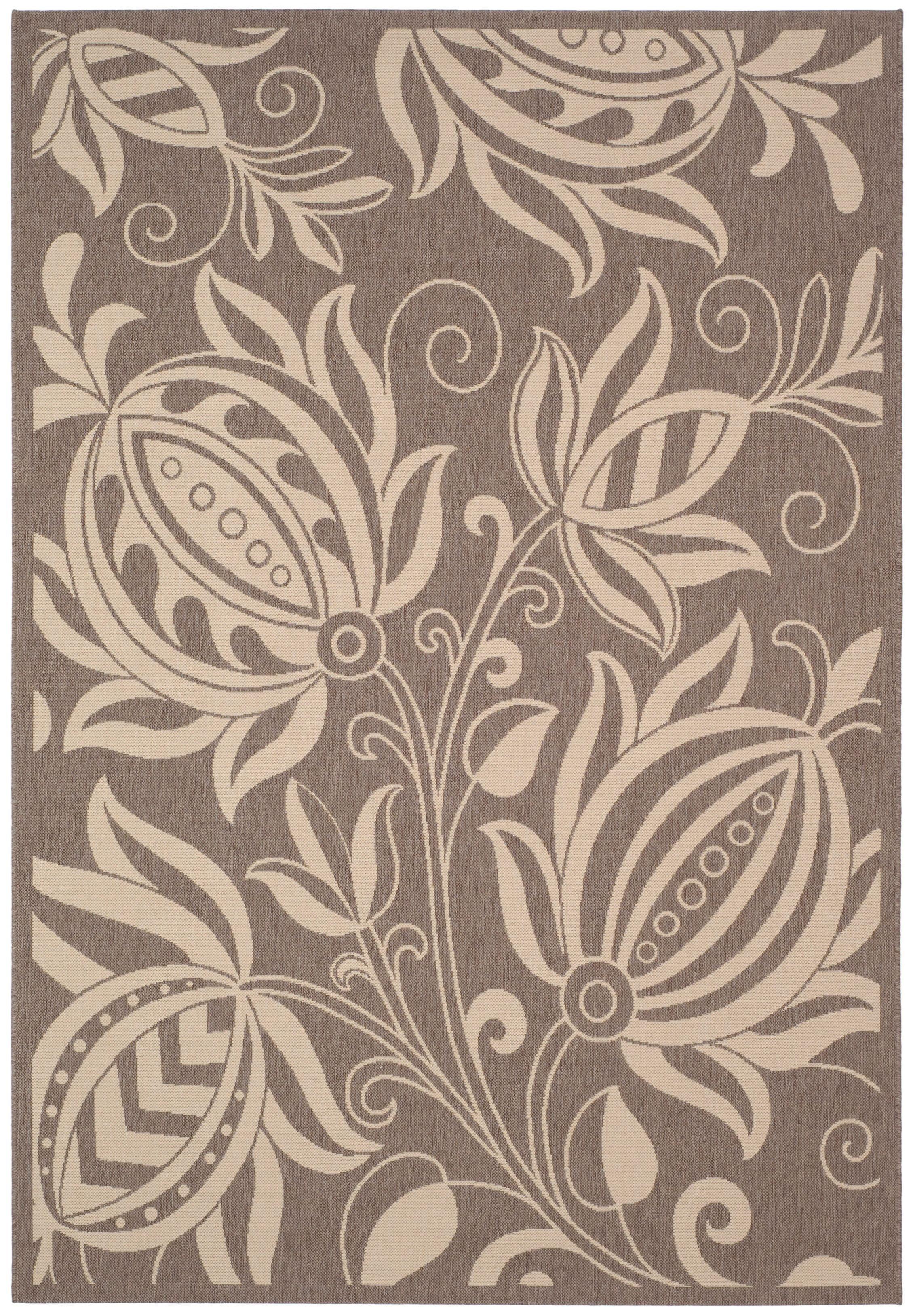 Courtyard CY2961 Power Loomed Indoor and Outdoor Area Rug - Brown/Natural - 9'x12' - Safavieh