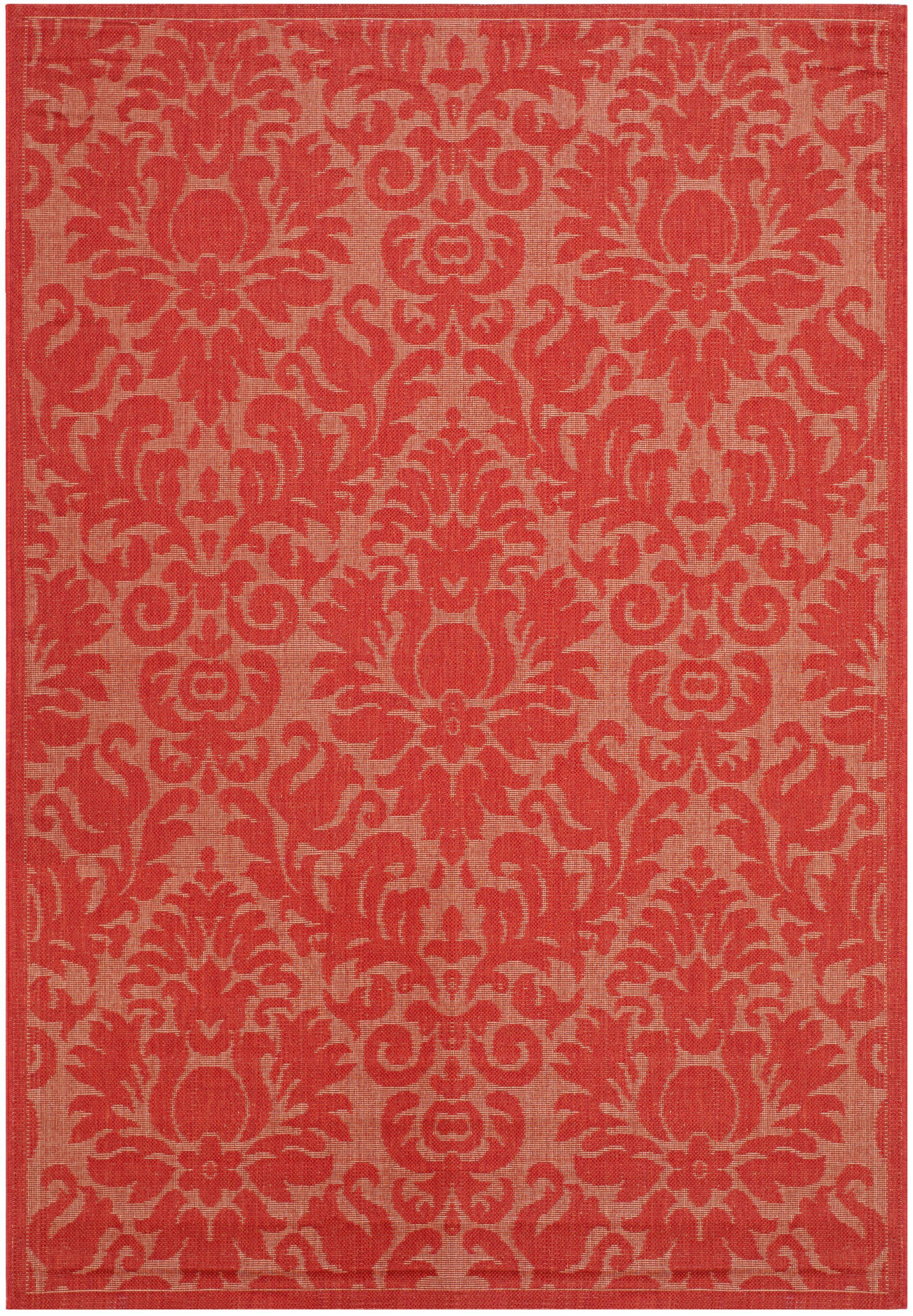 Sultry Red Synthetic 5' x 7' Easy-Care Outdoor Area Rug