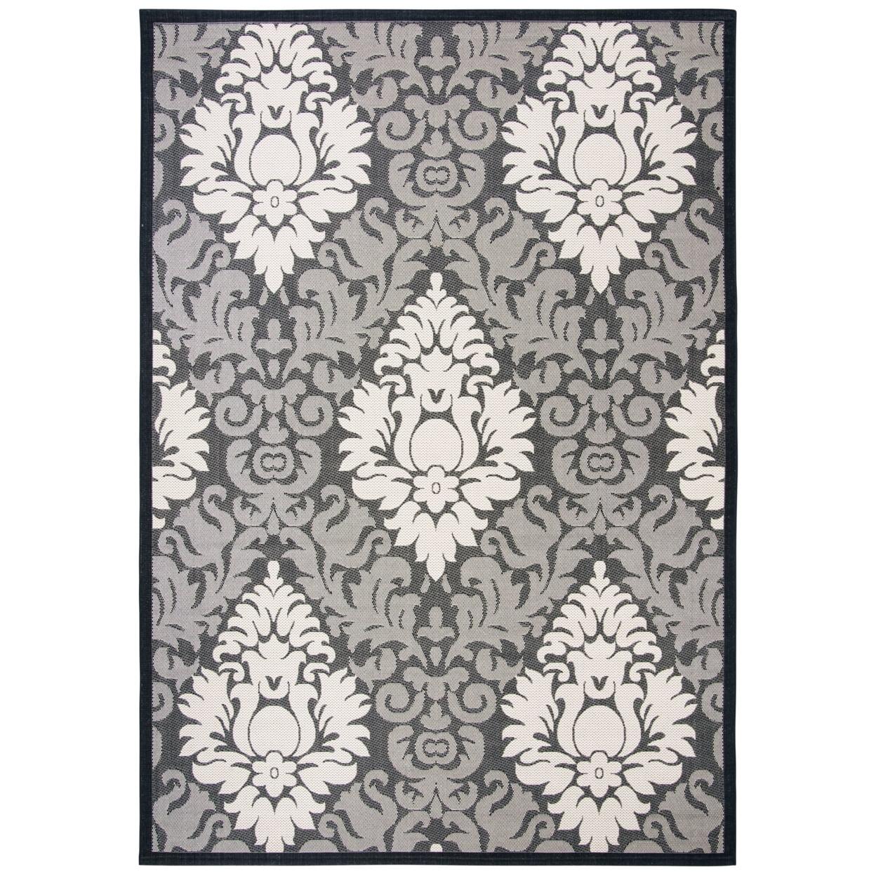 Sand and Black Rectangular Synthetic Flat Woven Area Rug