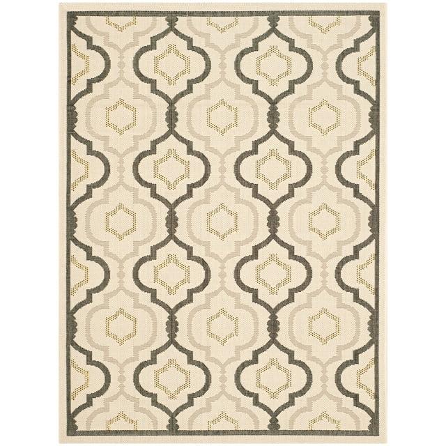 Courtyard CY7938 Power Loomed Indoor and Outdoor Accent Rug - Beige/Black - 2'7"x5' - Safavieh