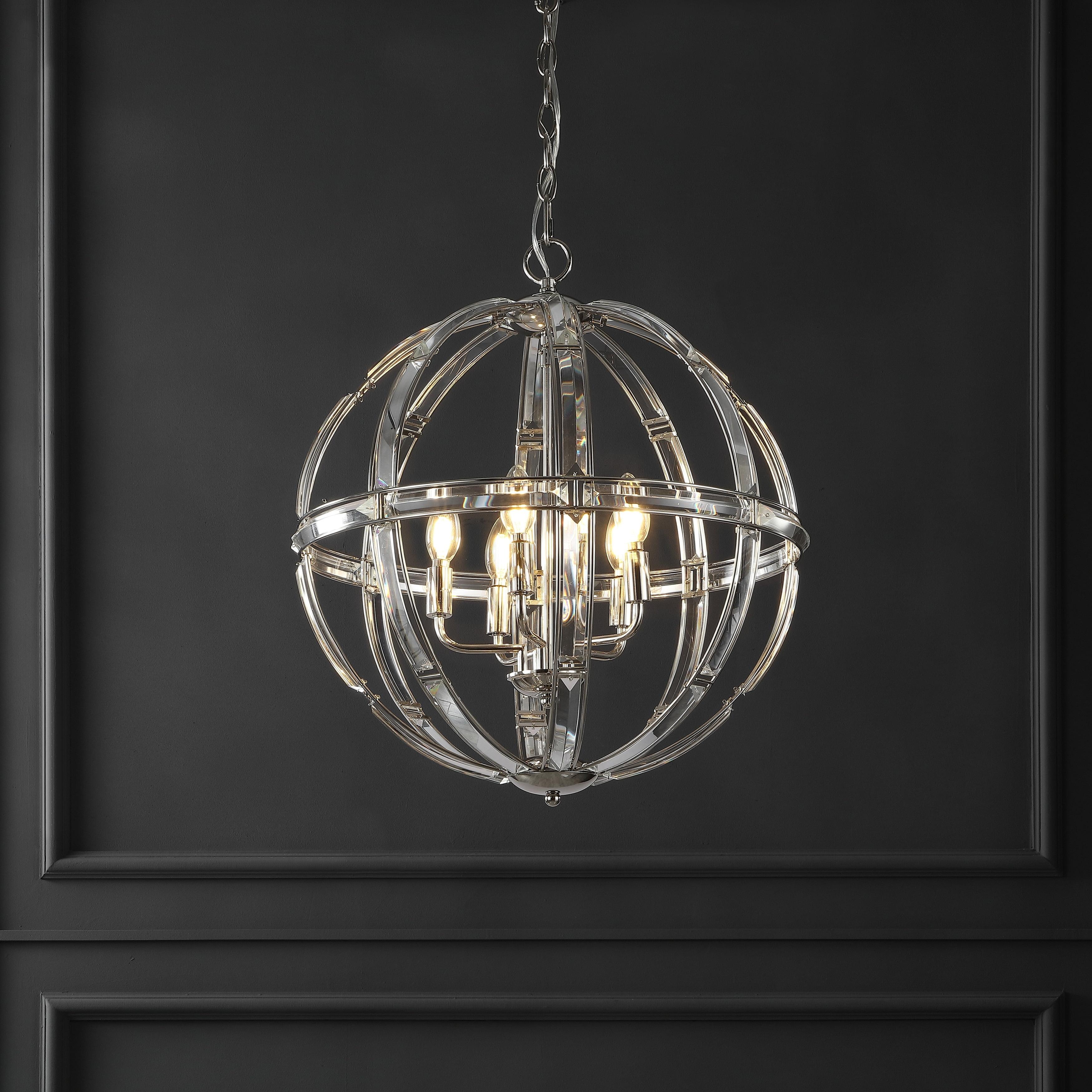 Safavieh  Couture Giordano Crystal Round Pendant - 19.25 IN W x 19.25 IN D x 25.5 / 73.5 IN H