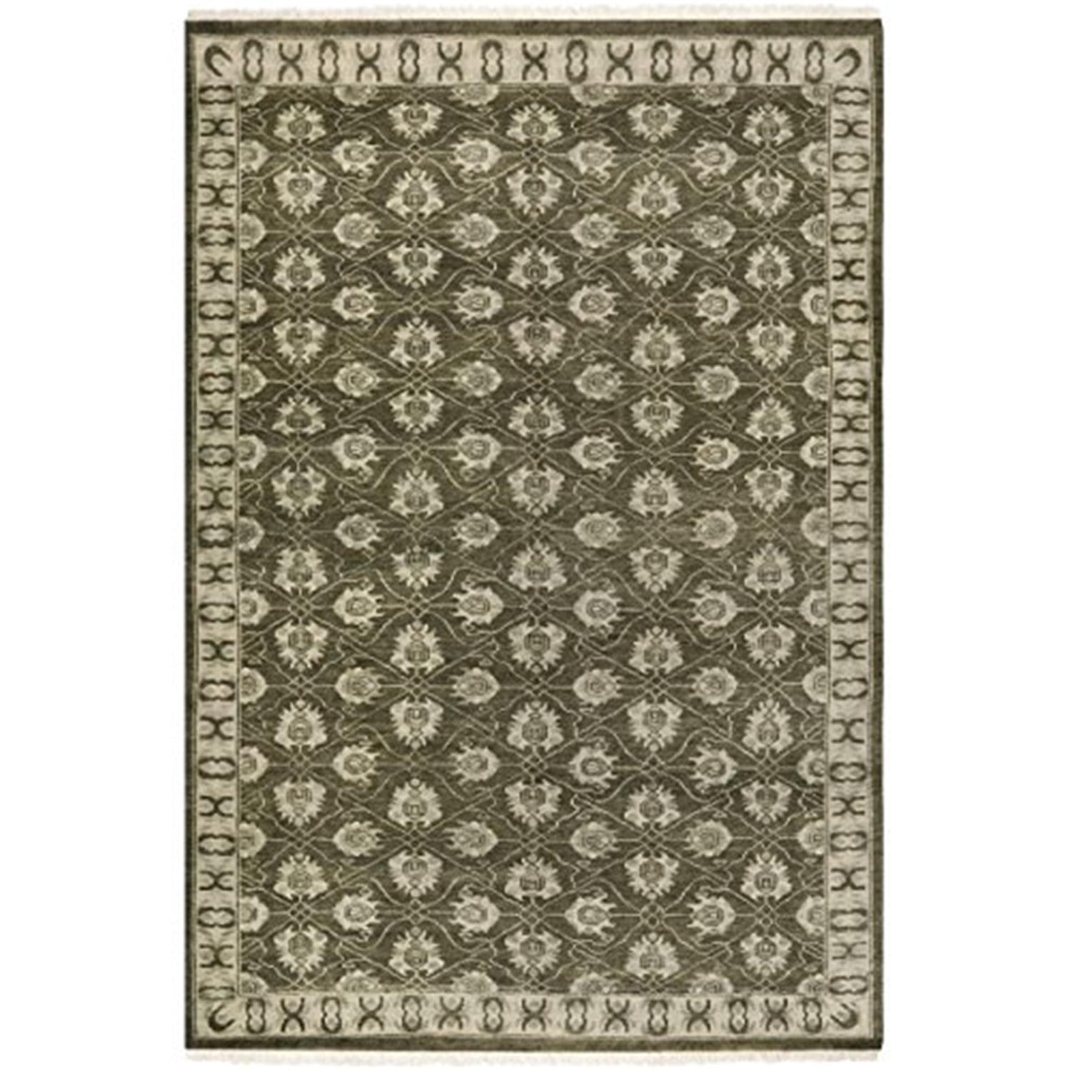 Elegant Oushak Hand-Knotted Wool Area Rug, 8' x 10', Gray