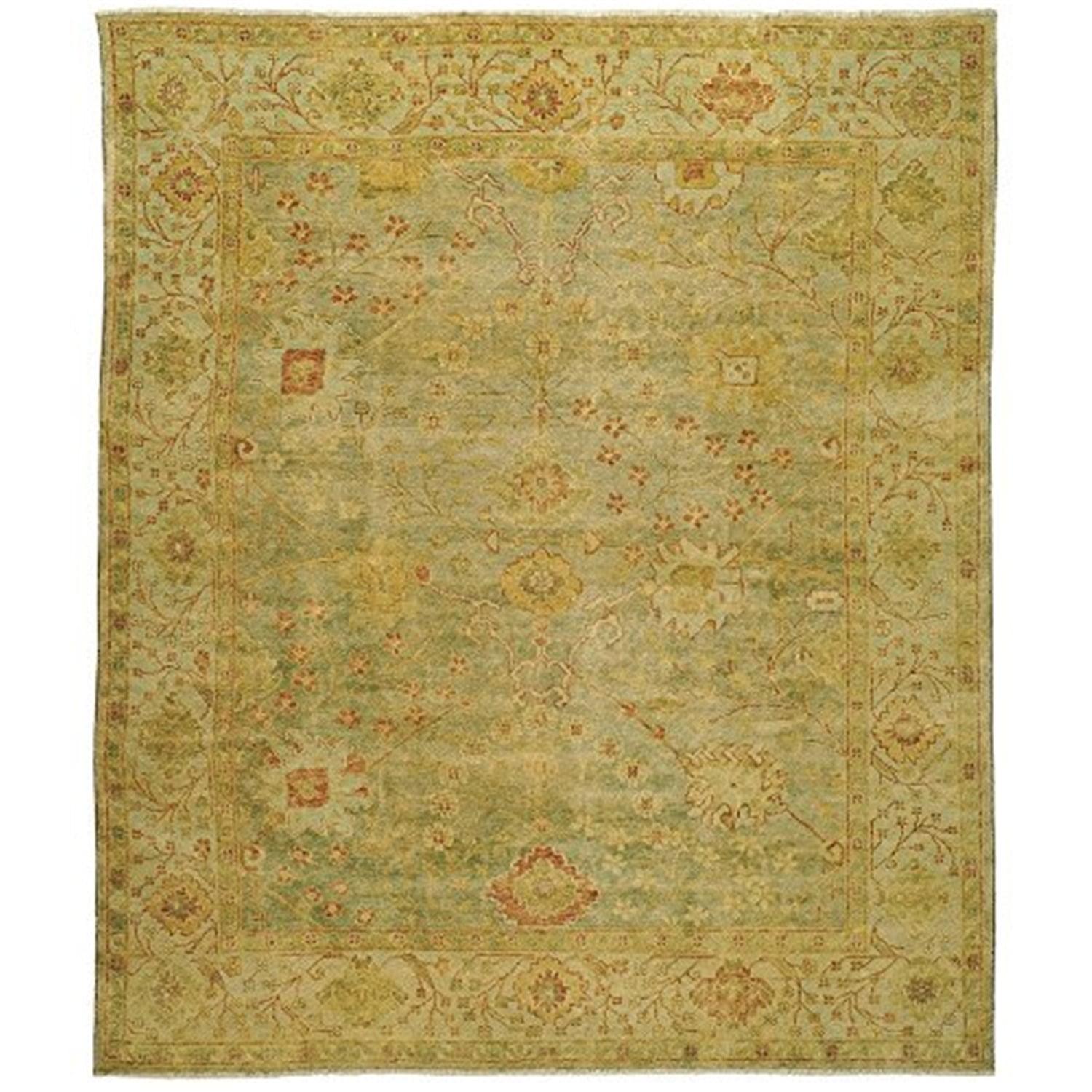 Safavieh  Couture Hand-knotted Oushak Tonna Traditional Oriental Wool Rug with Fringe Dark Green/Light Green 9' x 12' 9' x 12' Indoor, Handmade Living