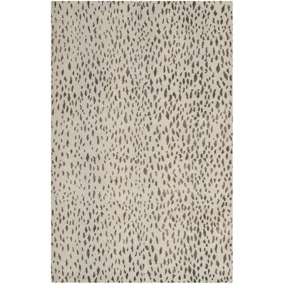 Safavieh  Couture Tibetan Jadvyga Hand-knotted Wool Area Rug Silver 6' x 9' 6' x 9' Indoor Living Room, Bedroom, Dining Room