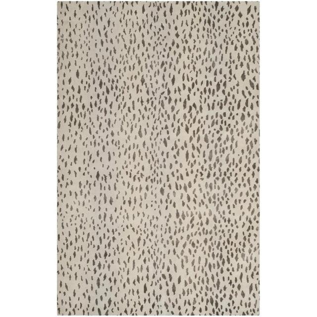 Safavieh  Couture Tibetan Jadvyga Hand-knotted Wool Area Rug Silver 6' x 9' 6' x 9' Indoor Living Room, Bedroom, Dining Room