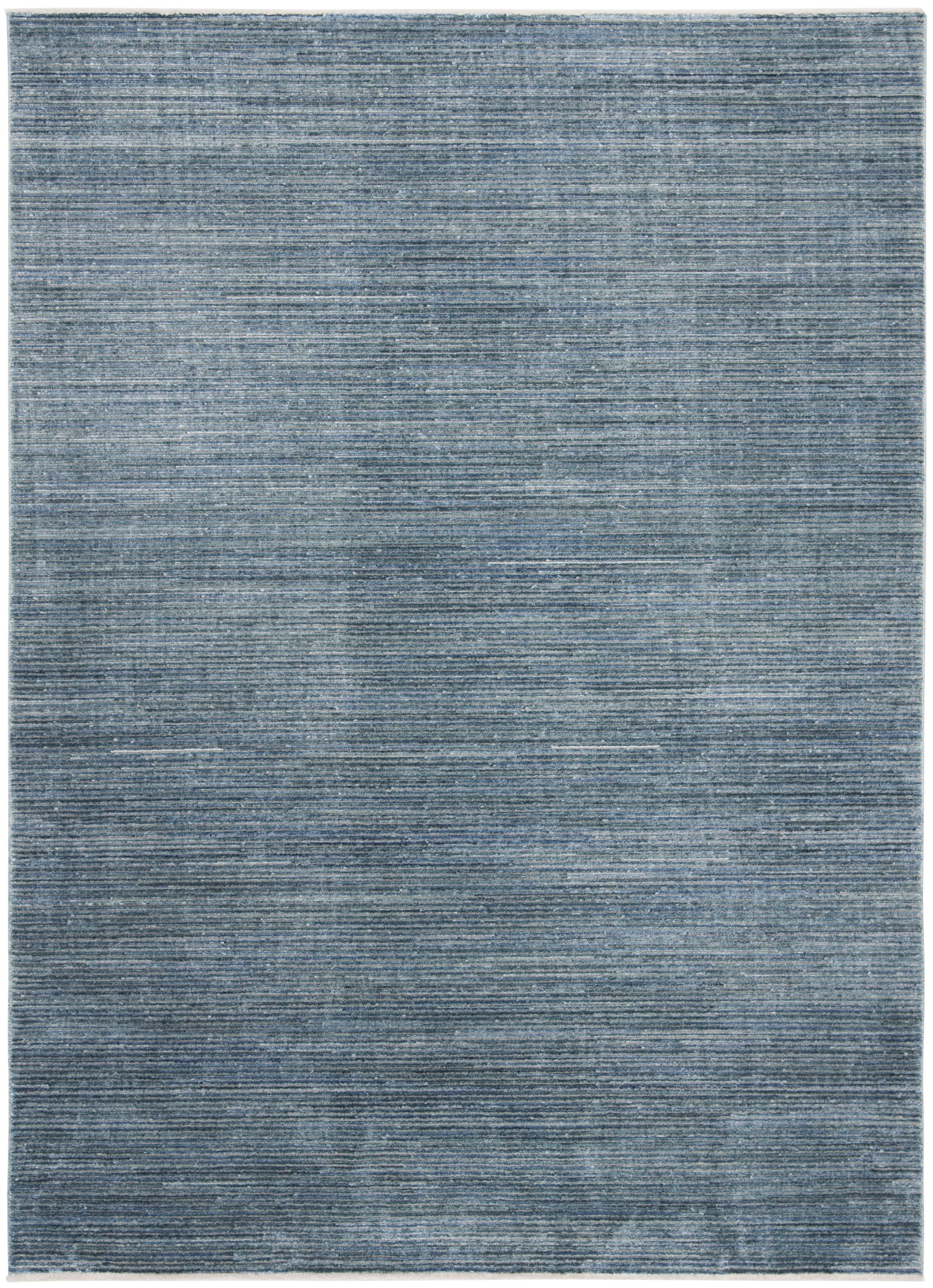 Elysian Blue and Grey Hand-Knotted Wool Blend 4x6 Area Rug