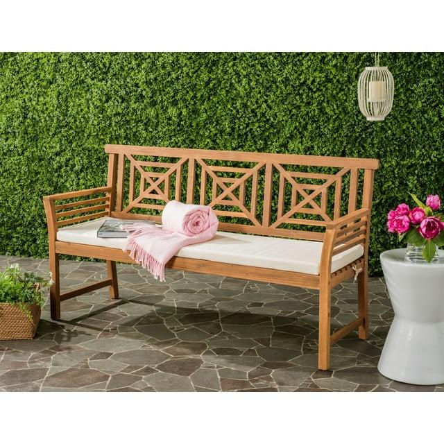 Del Mar 3 Seat Bench - Outdoor - PAT6737 - Natural/Beige - Safavieh
