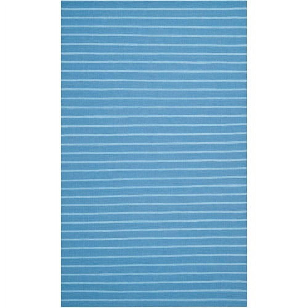 SAFAVIEH Dhurrie Gina Striped Wool Area Rug, Blue, 3' x 5'