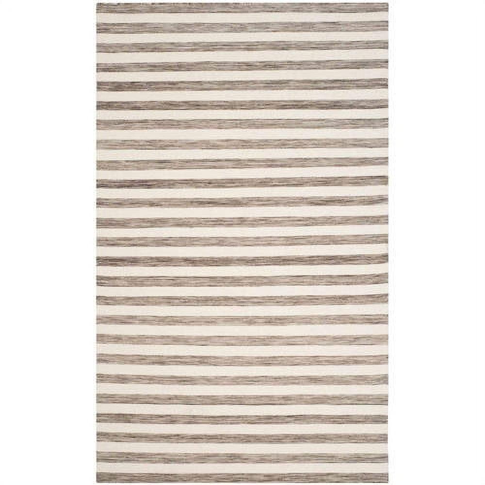 Dhurries DHU575 Hand Woven Area Rug - Brown/Ivory - 3'x5' - Safavieh.