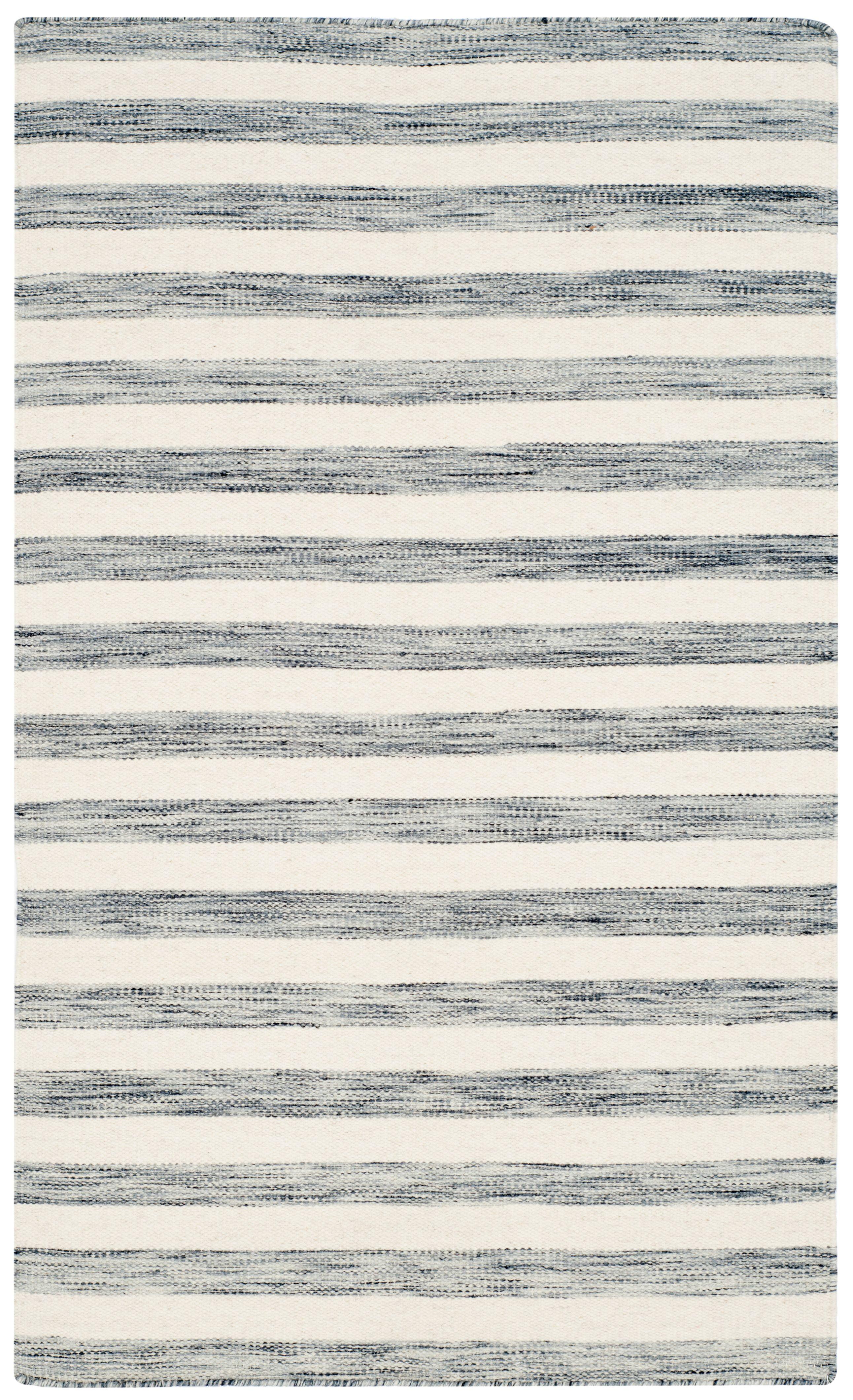 Dhurries DHU575 Hand Woven Area Rug - Grey/Ivory - 3'x5' - Safavieh.