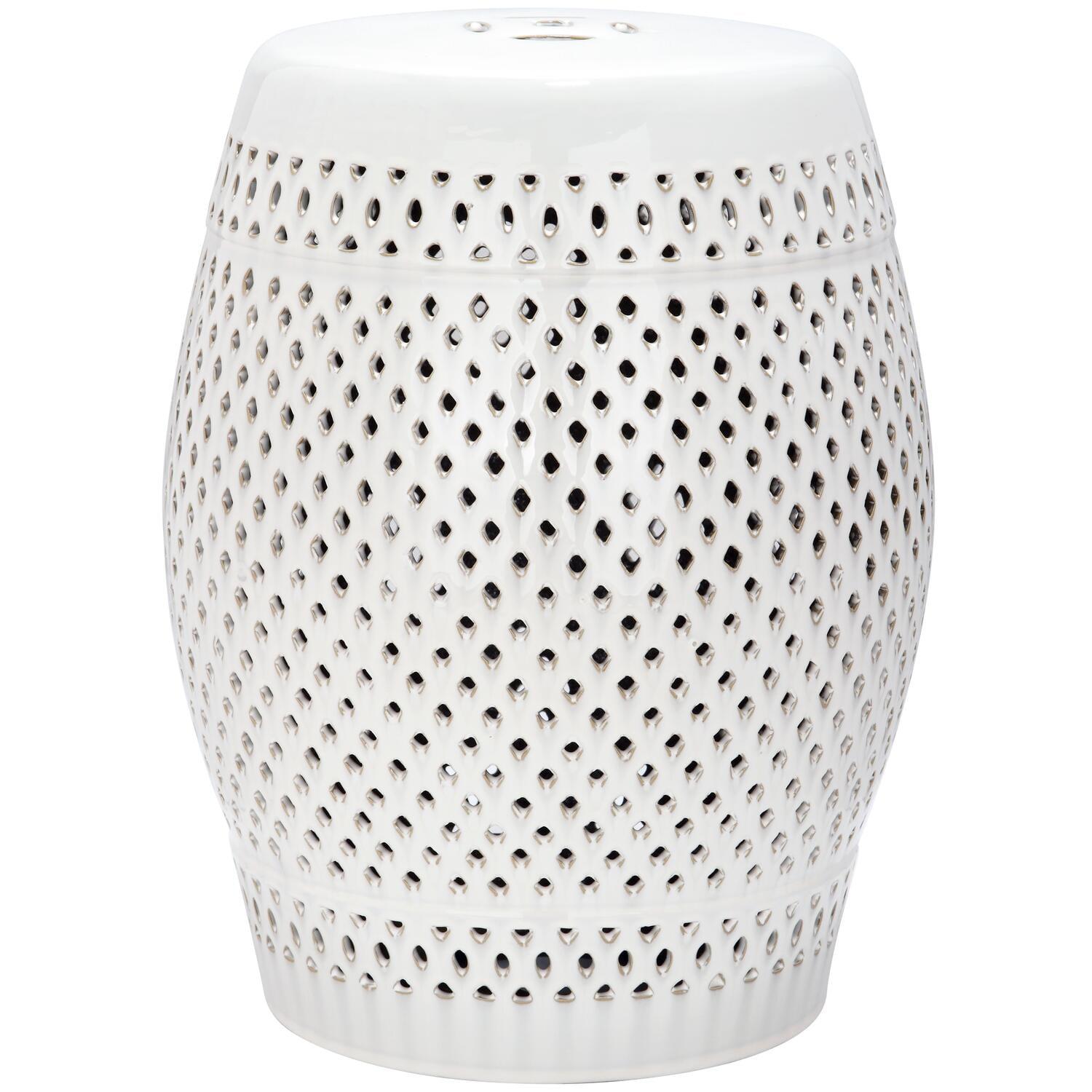 Safavieh Diamond Ceramic Garden Stool in Cream