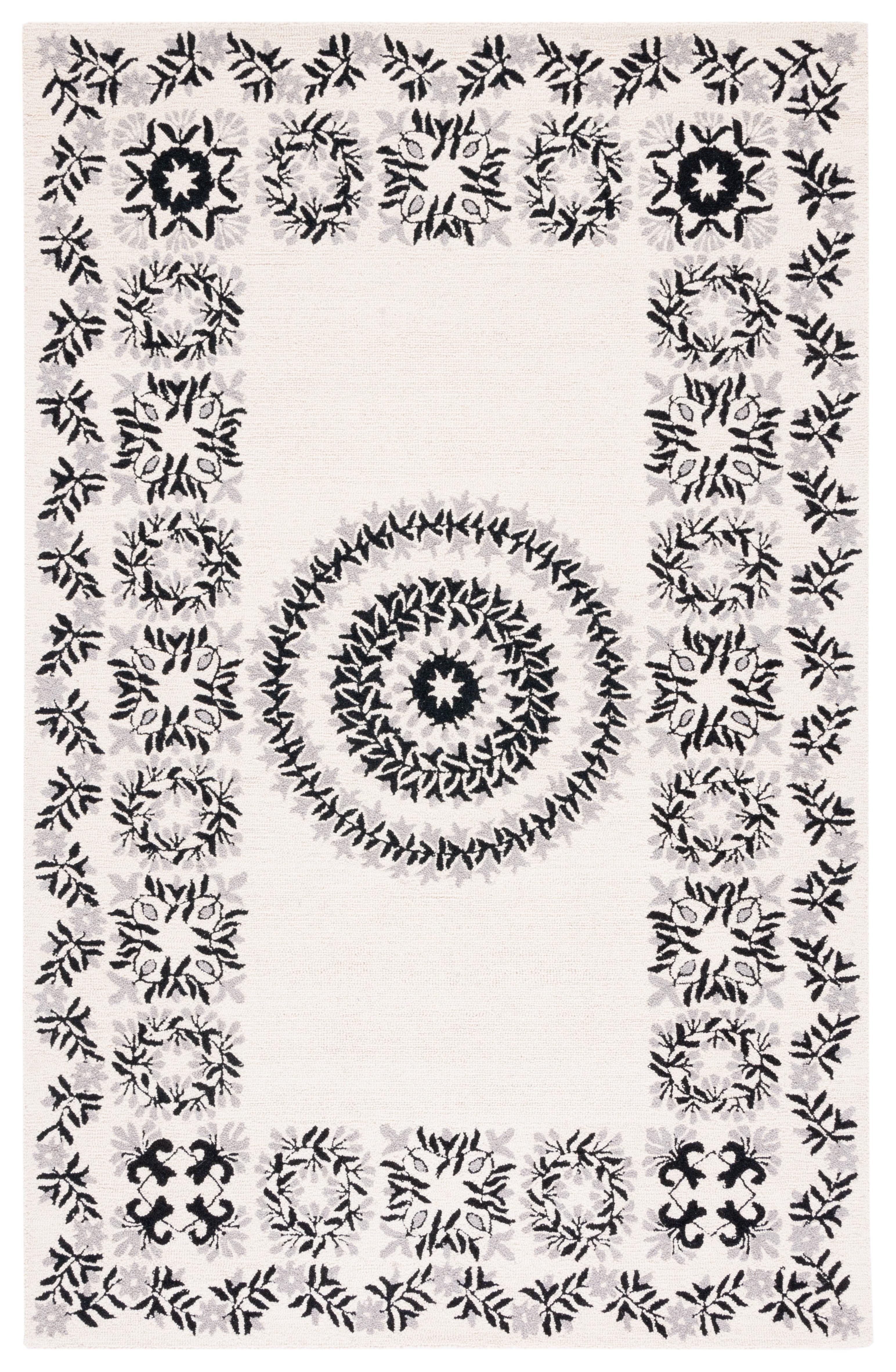 Empire EM826 Hand Tufted Area Rug - Ivory/Black - 3'x5' - Safavieh.