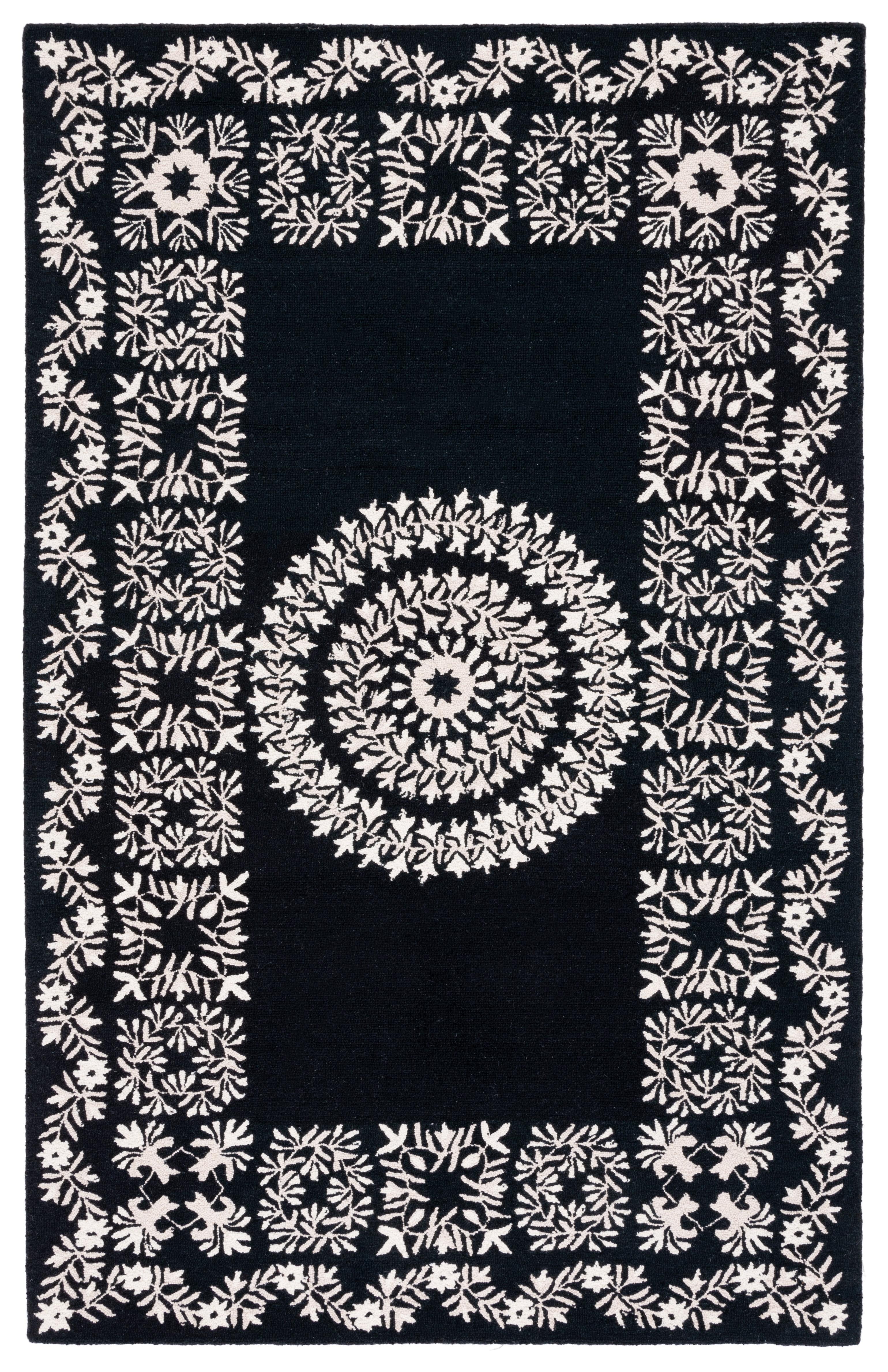 Empire EM826 Hand Tufted Area Rug - Black/Ivory - 8'x10' - Safavieh.