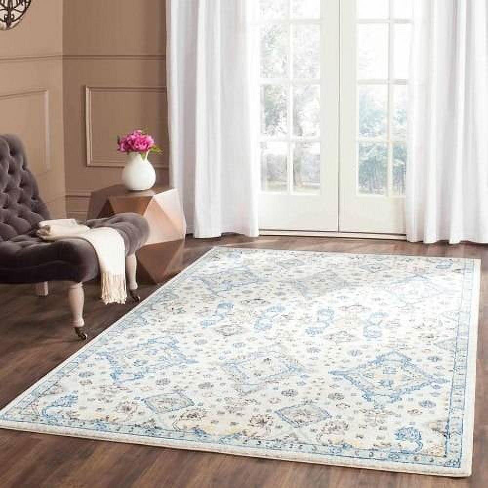 Evoke EVK224 Power Loomed Area Rug - Ivory/Light Blue - 4'x6' - Safavieh.