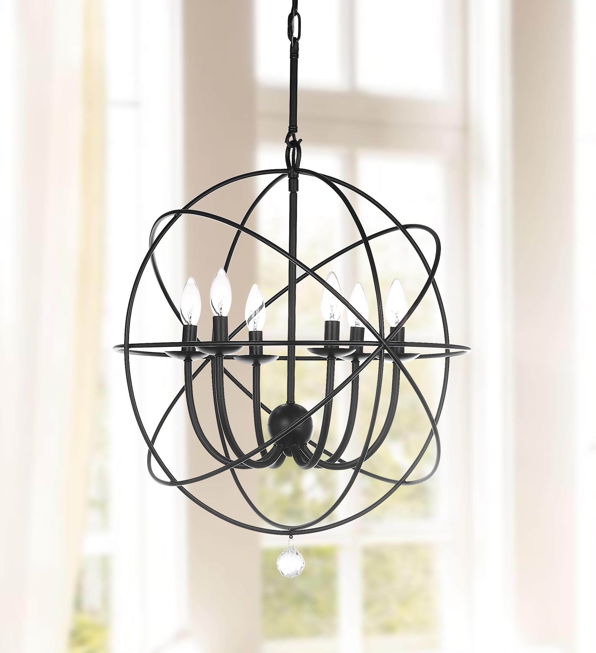 Foucault-Inspired Mini Black Metalwork Chandelier