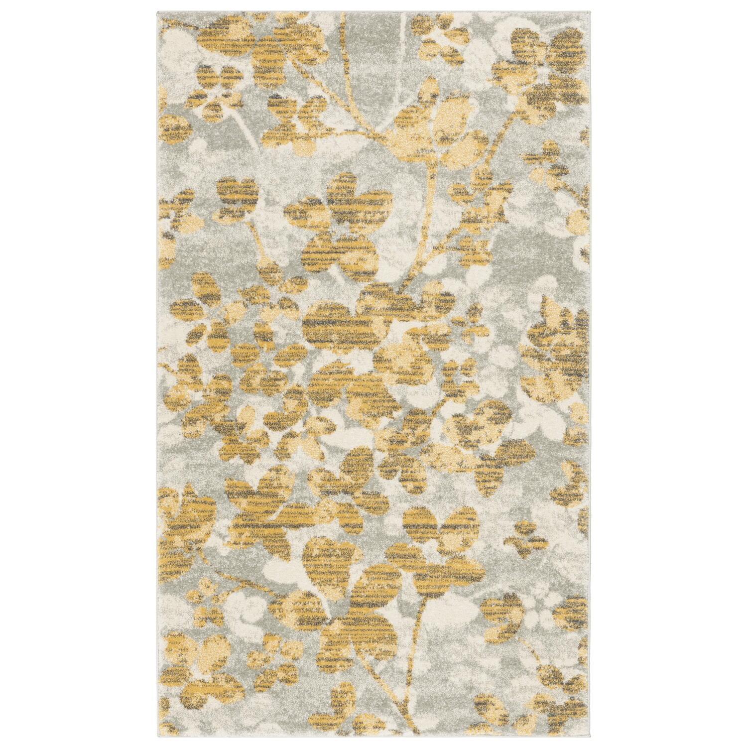 Evoke EVK236 Power Loomed Accent Rug - Grey/Gold - 3'x5' - Safavieh.
