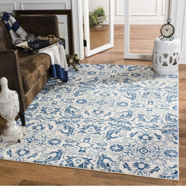 Evoke EVK238 Power Loomed Accent Rug - Ivory/Blue - 3'x5' - Safavieh.