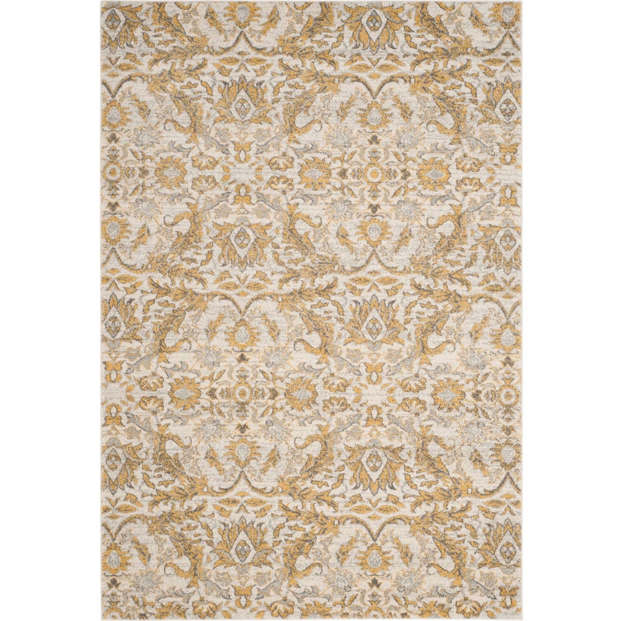 Evoke EVK238 Power Loomed Area Rug - Ivory/Gold - 8'x10' - Safavieh.