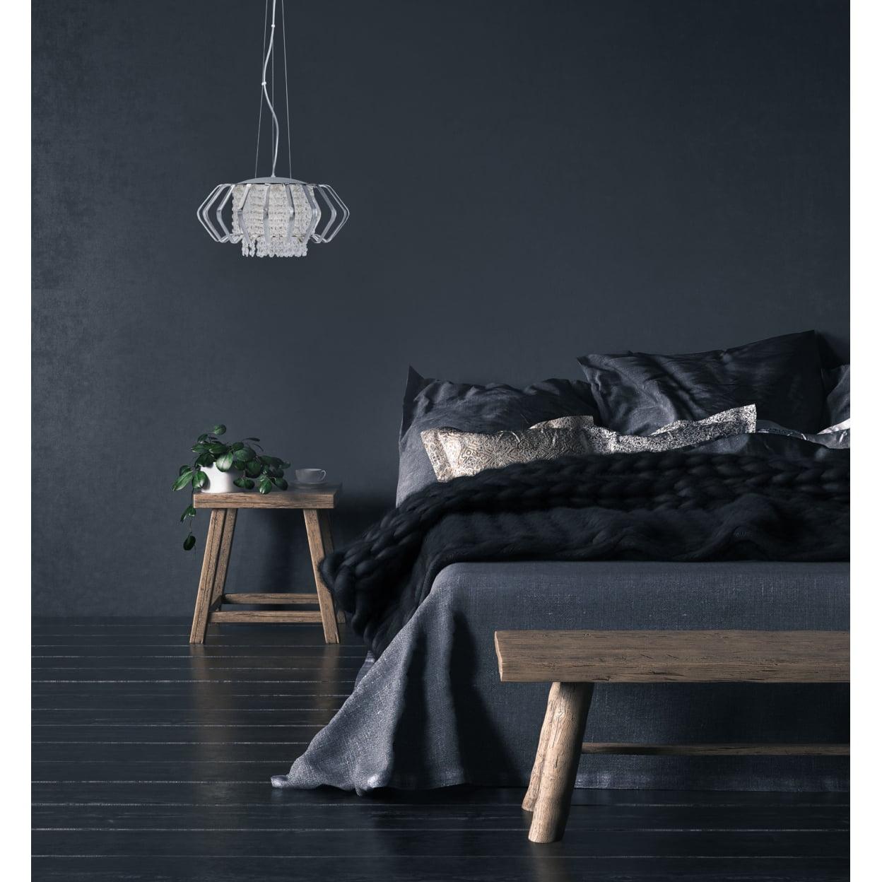 Fania 5 Light 17.75" Pendant - PND6005 - Silver/Clear - Safavieh