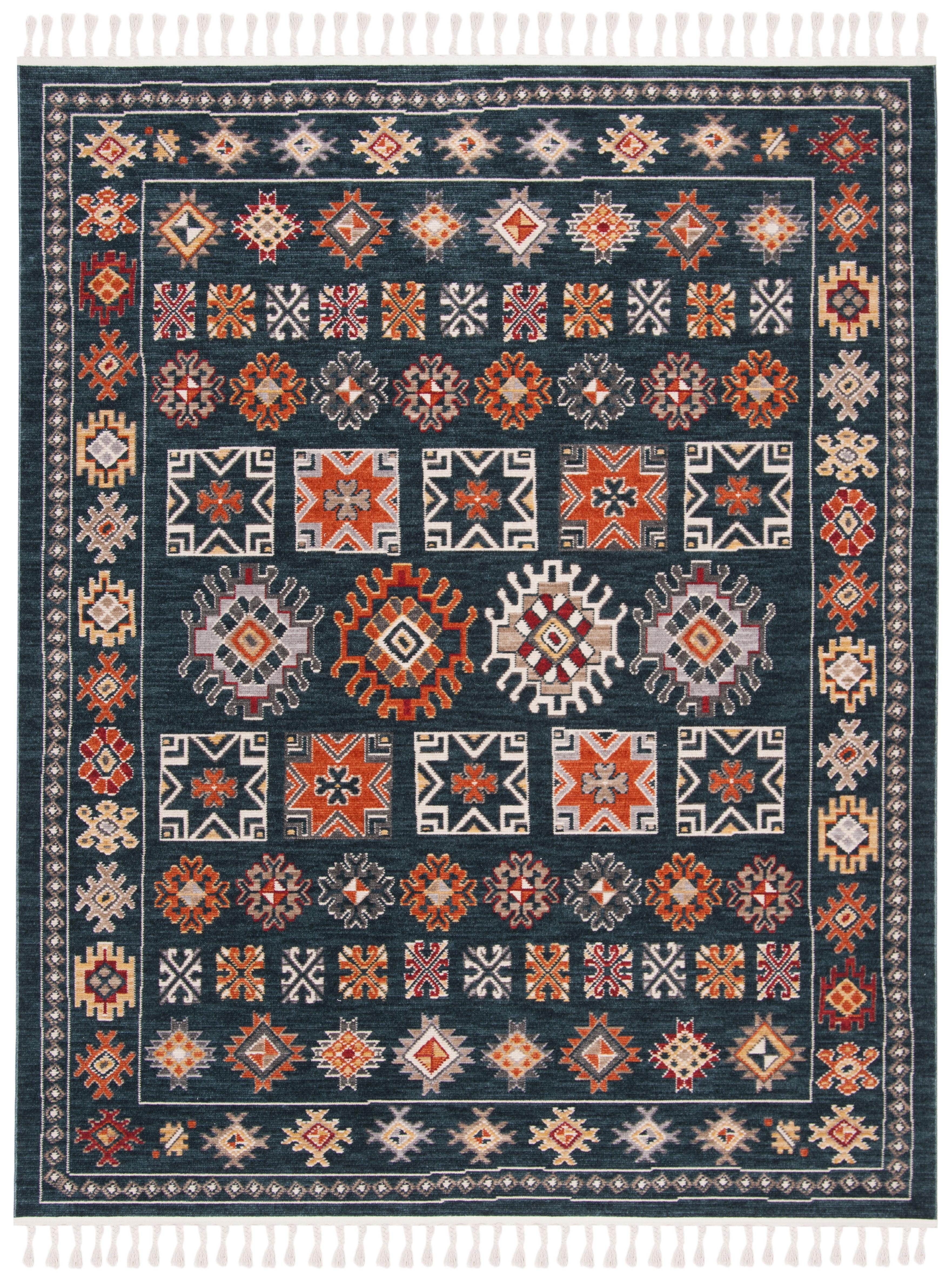 Safavieh  Farmhouse Christal Boho Tribal Polyester Rug 8'  x  10' 8' x 10' Indoor Living Room,Entryway,Dining Room Rectangle