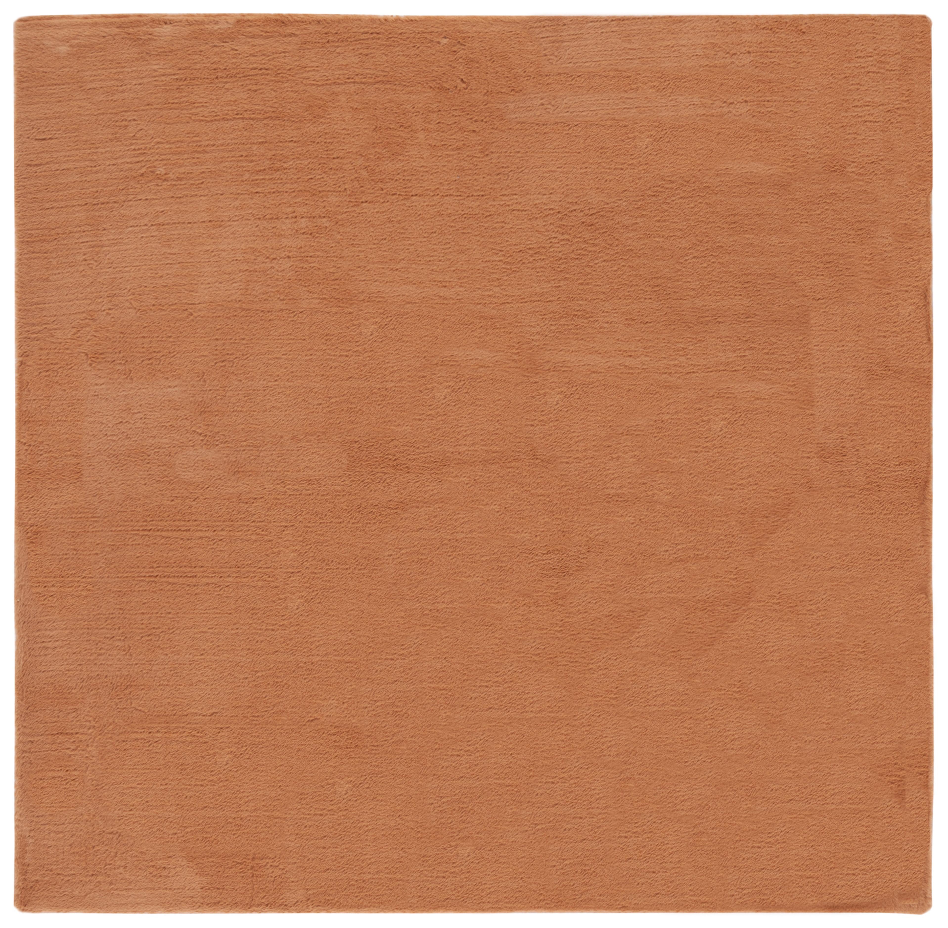 Faux Rabbit Fur FRF500 Power Loomed Machine Washable Indoor Area Rug - Brown - 6'x6' - Safavieh
