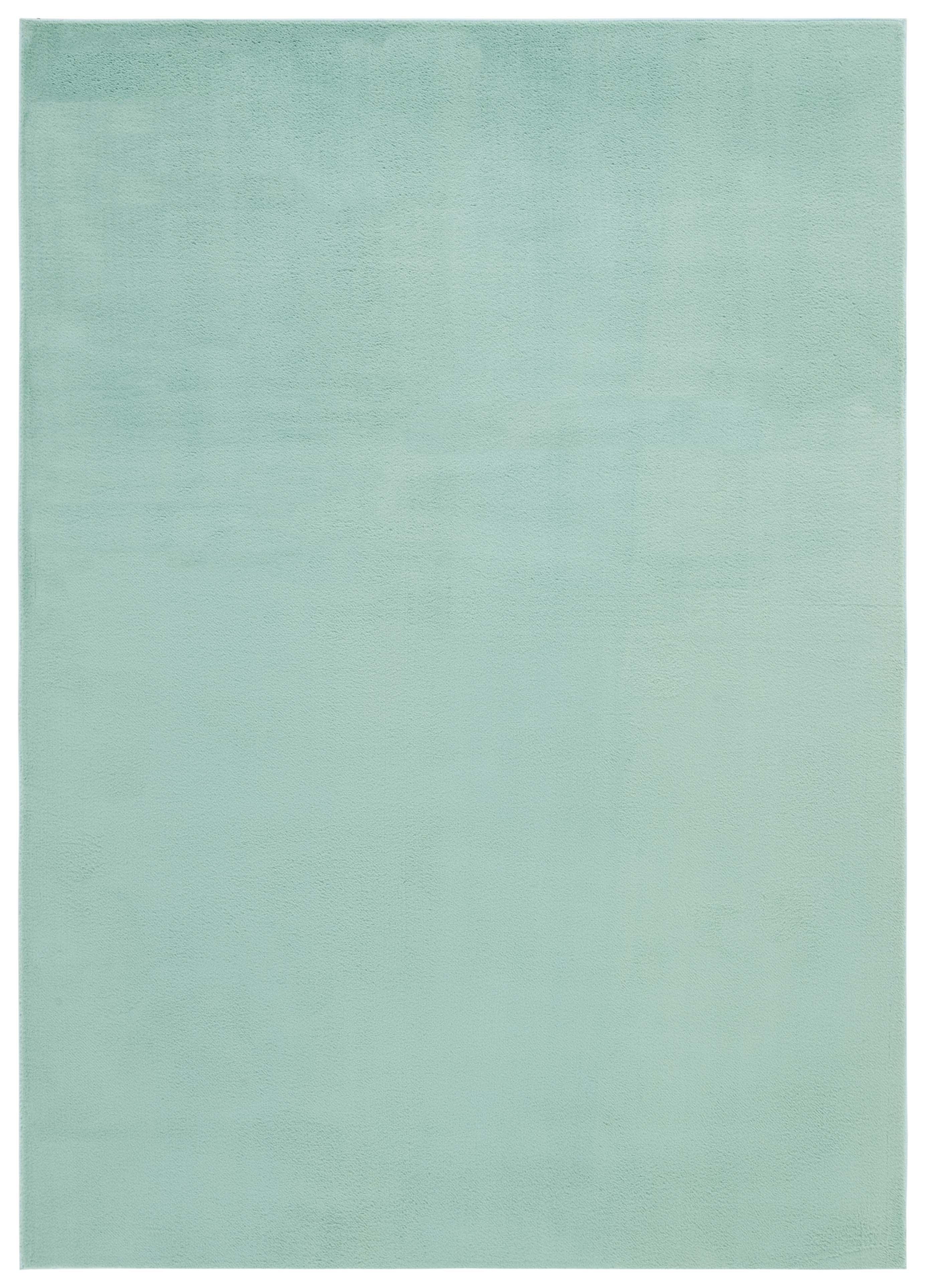 SAFAVIEH Faux Rabbit Fur Daven Solid Polyester Machine Washable Area Rug, Sage, 4' x 6'