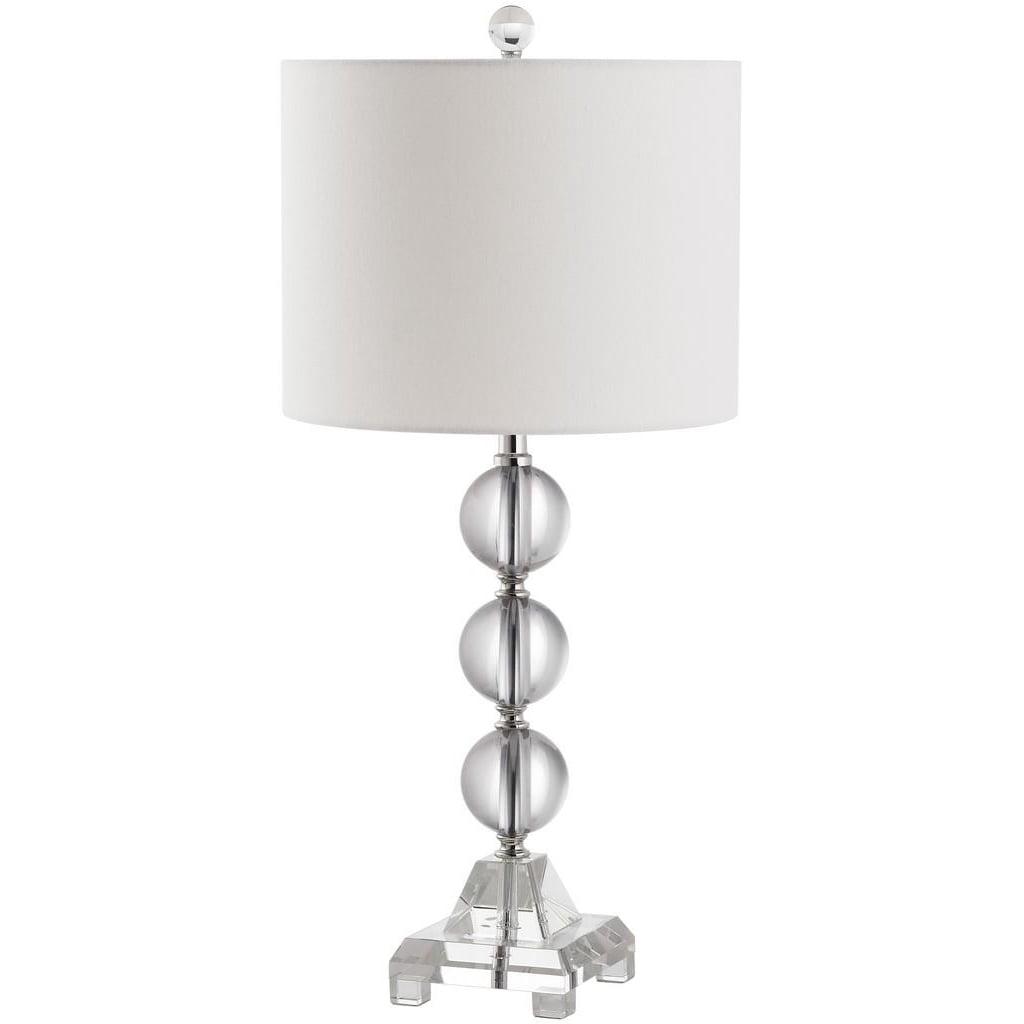 Fiona 23.5" Traditional Clear Crystal Table Lamp with Linen Shade