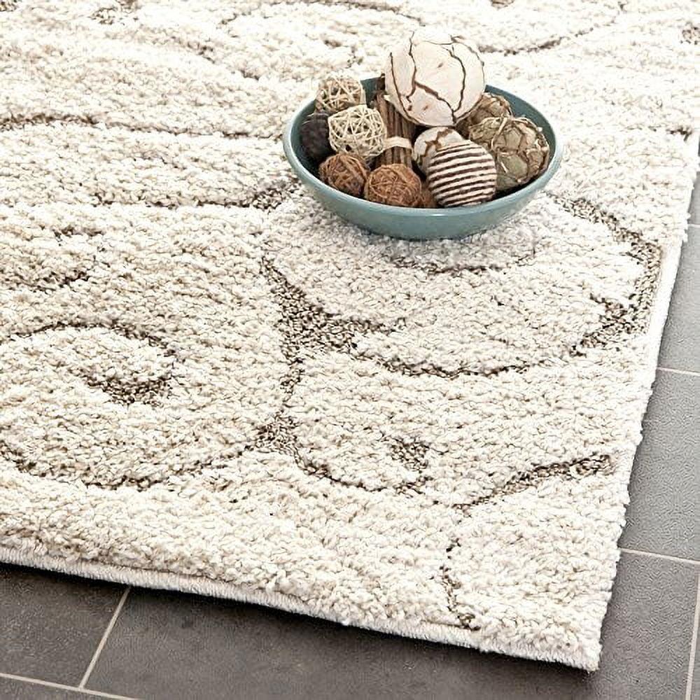 Florida Shag SG455 Power Loomed Indoor Area Rug - Cream/Beige - 4'x4' - Safavieh.