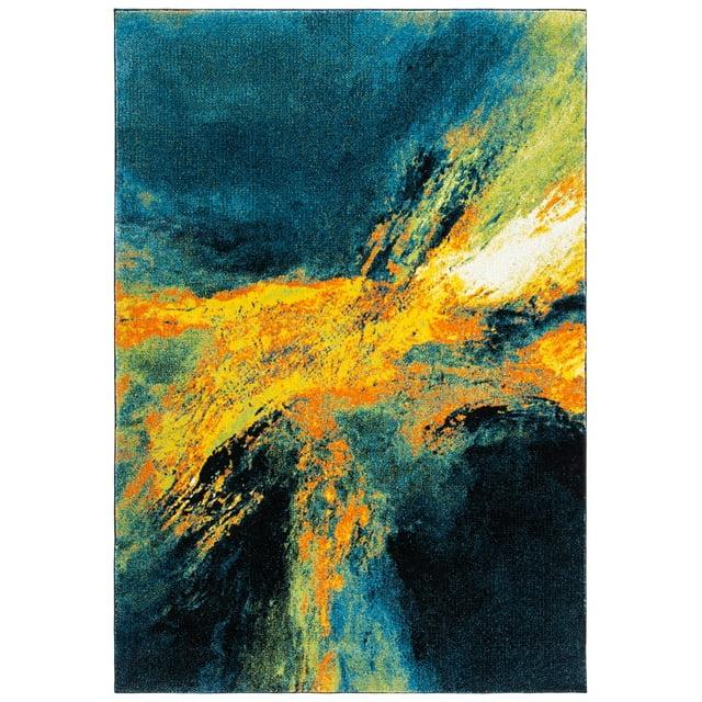 Galaxy GAL117 Power Loomed Indoor Area Rug - Blue/Yellow - 8'x10' - Safavieh