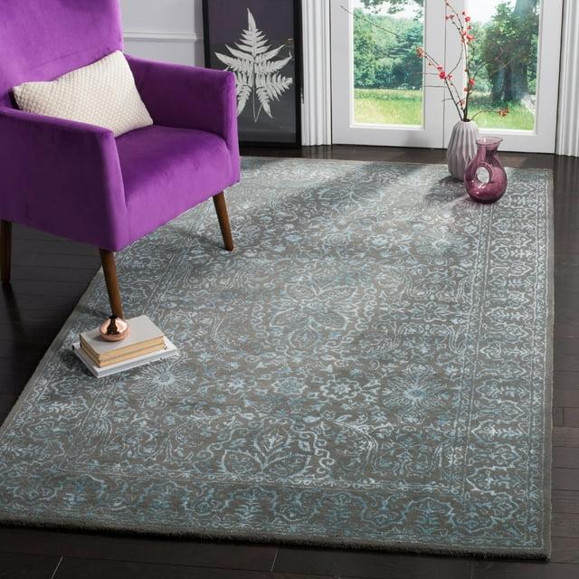 Glamour GLM516 Hand Tufted Area Rug - Blue/Dark Grey - 5'x8' - Safavieh.