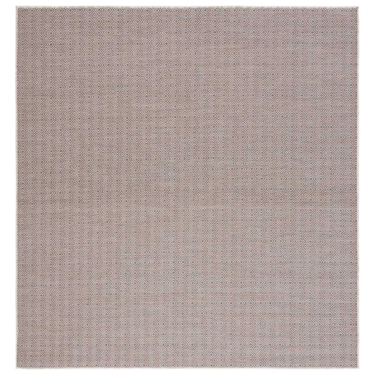 Hampton Square Brown & Ivory Hand-Knotted Wool Blend Area Rug