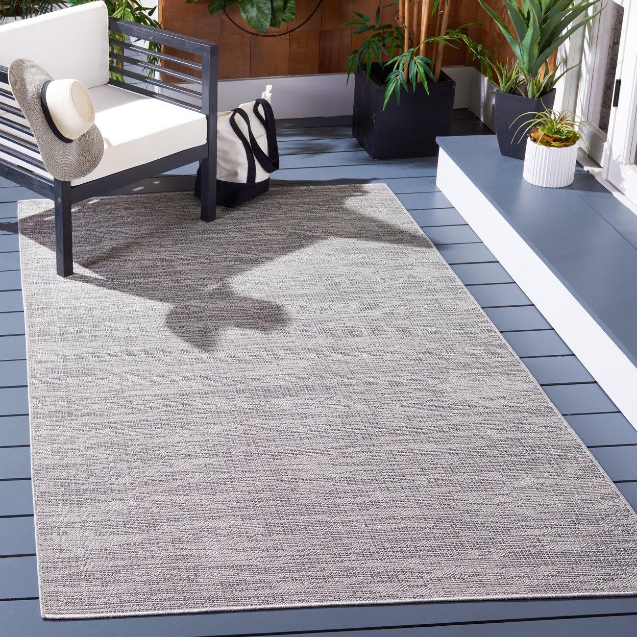 SAFAVIEH Hampton Guliana Zig-Zag Indoor/Outdoor Area Rug, Grey, 6'5" x 6'5" Square