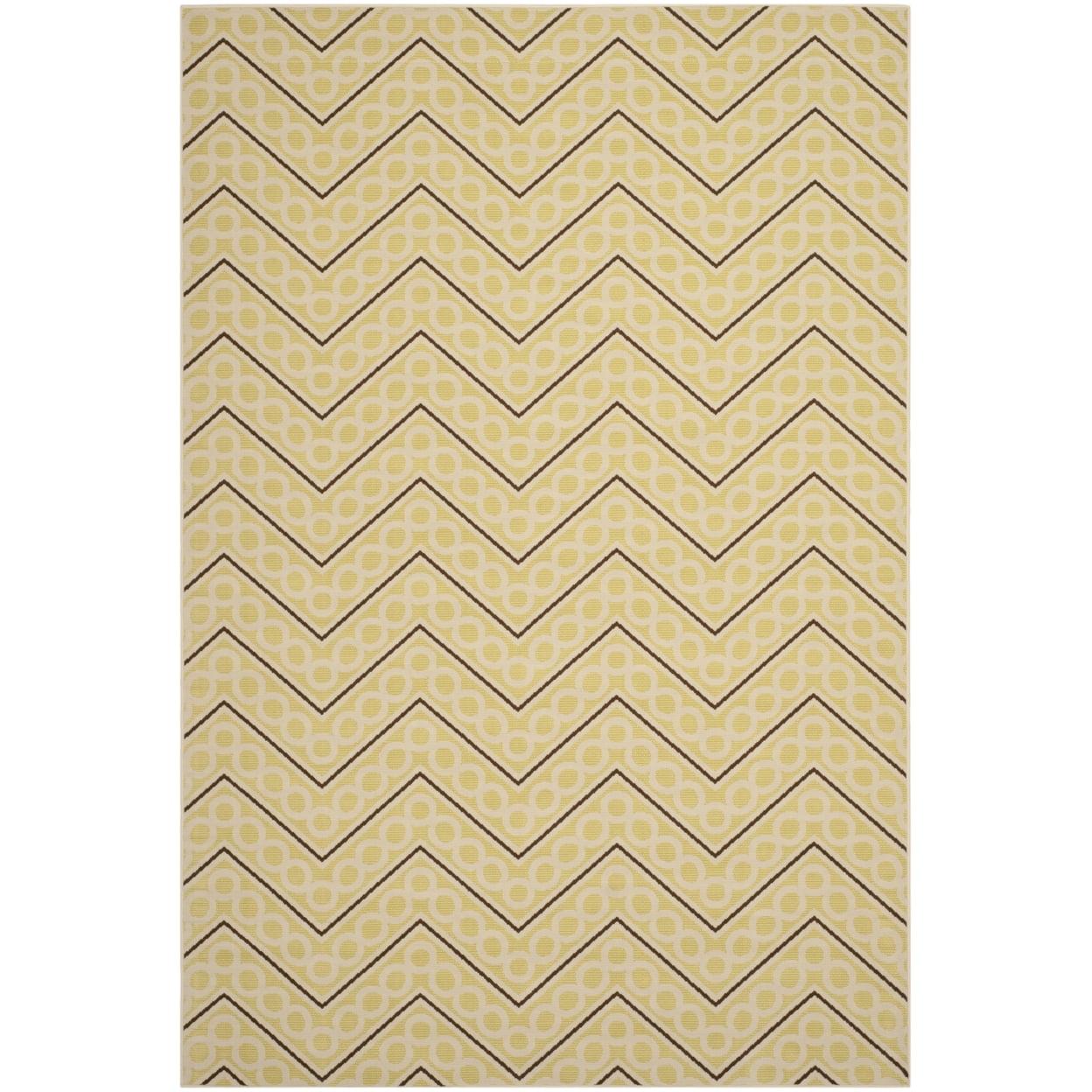 Hampton Green and Ivory Geometric Outdoor Area Rug