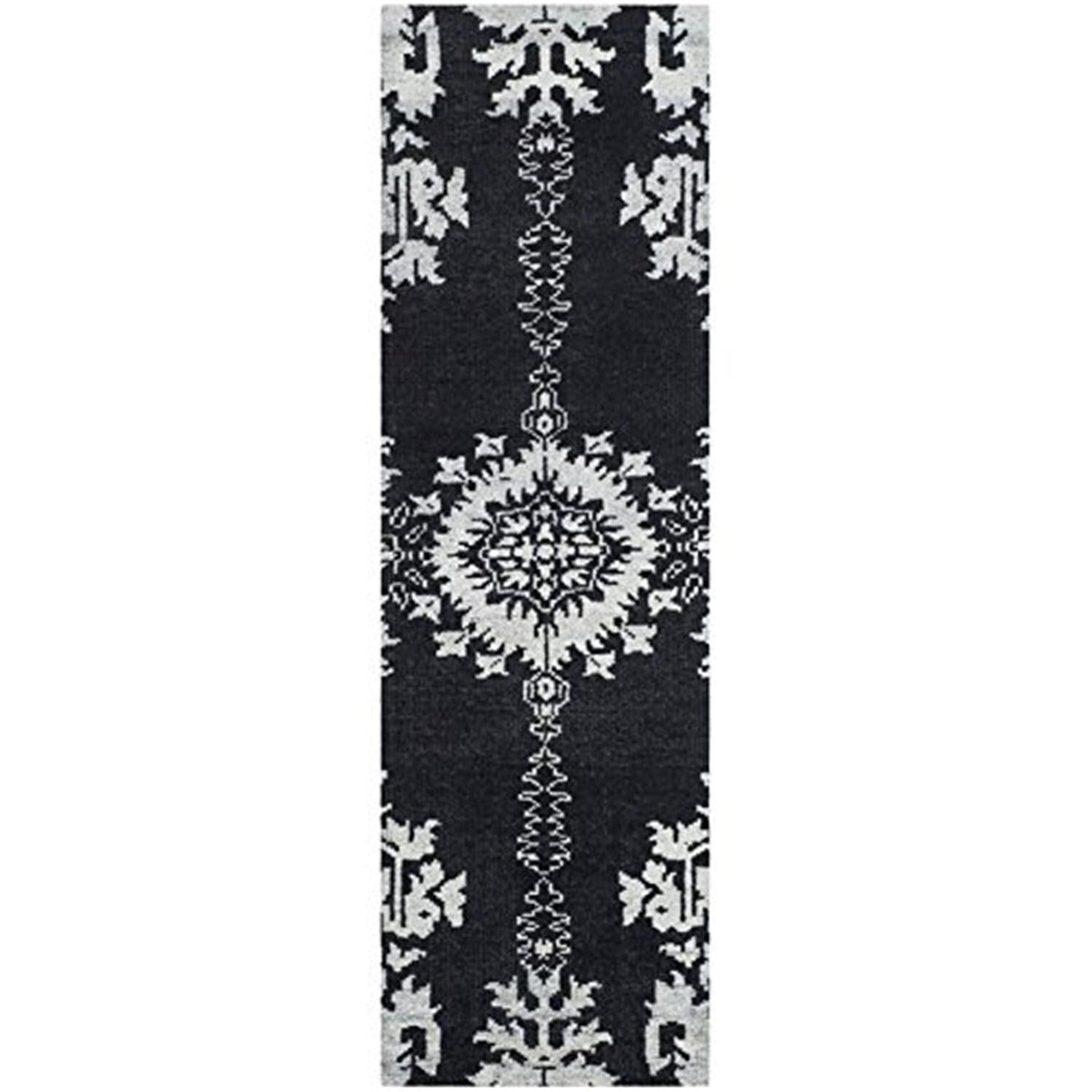 Stone Wash STW235 Hand Knotted Indoor Area Rug - Charcoal - 9'x12' - Safavieh