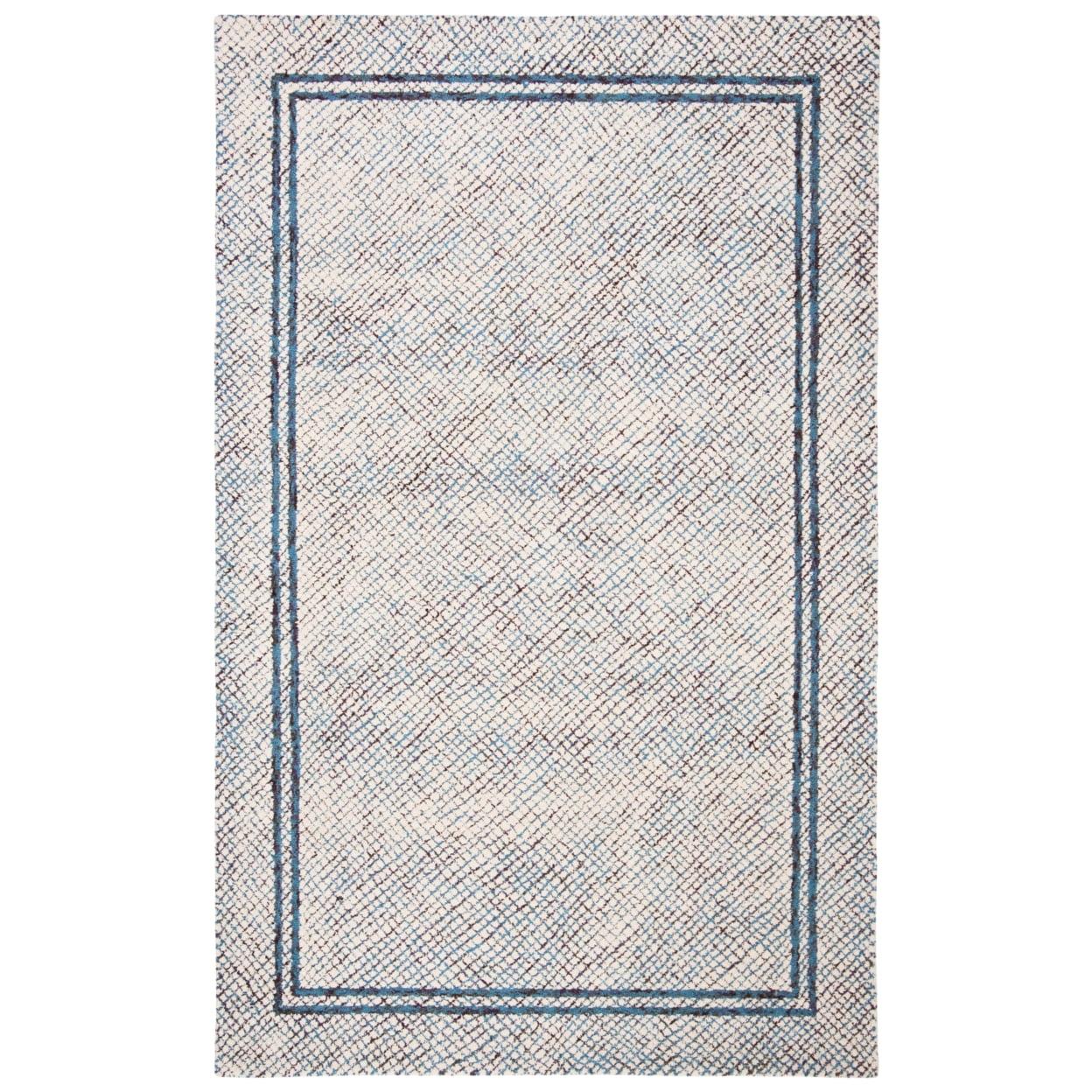 Abstract ABT341 Hand Tufted Area Rug - Ivory/Navy - 5'x8' - Safavieh .