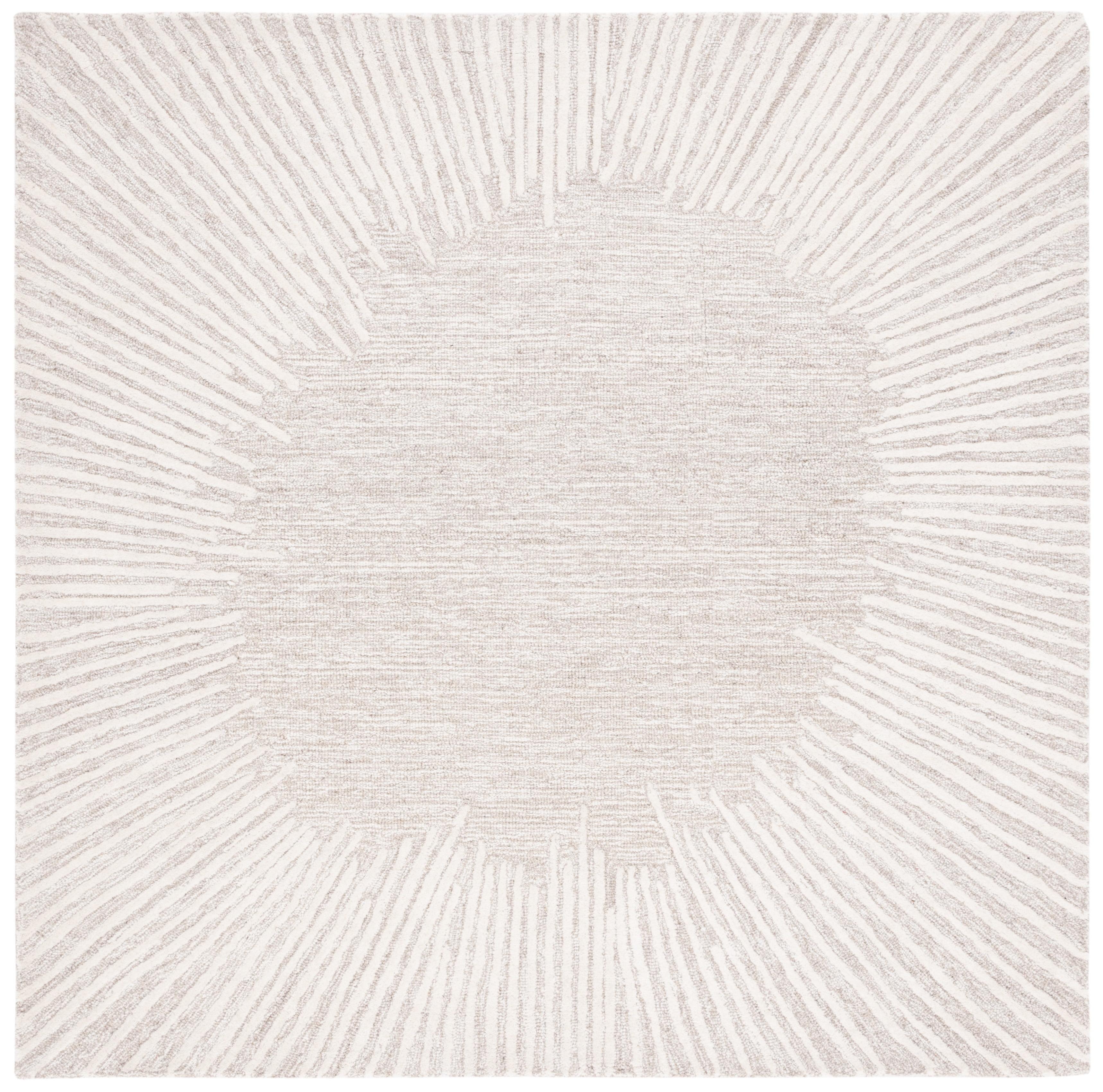 Abstract ABT478 Hand Tufted Area Rug - Natural/Ivory - 6'x6' - Safavieh.