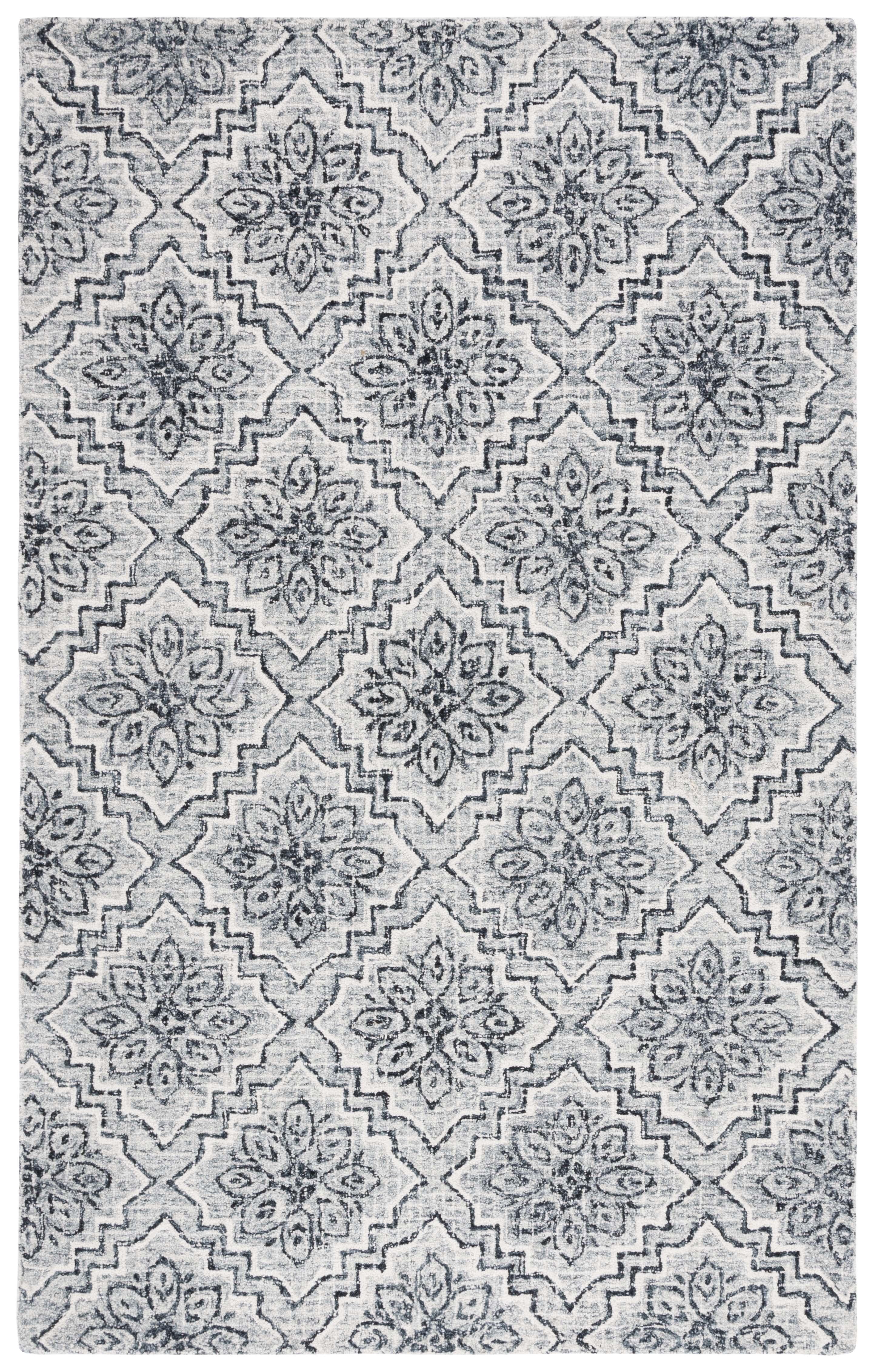 Abstract ABT201 Handmade Indoor Area Rug - Dark Blue/Grey - 6'x9' - Safavieh