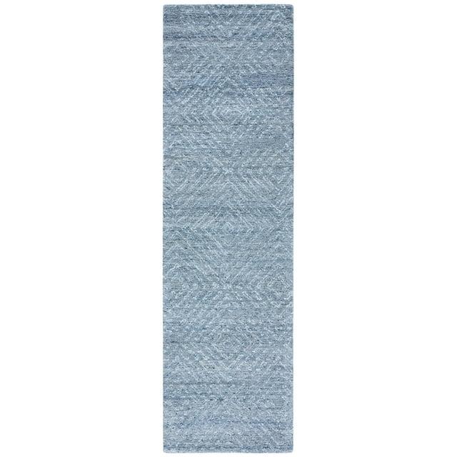 Abstract ABT146 Handmade Indoor Runner - Blue - 2'-3"x6' - Safavieh