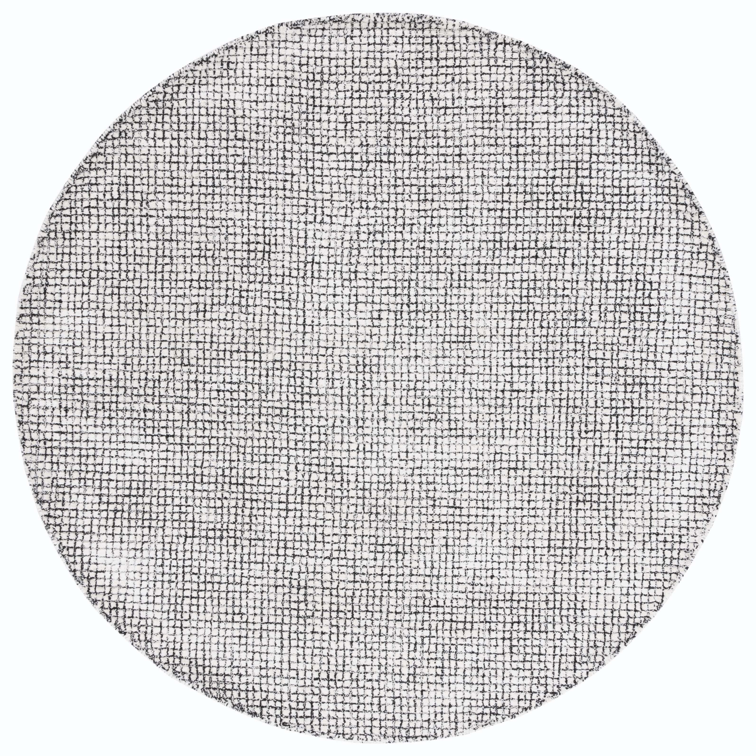 SAFAVIEH Abstract Dalia Geometric Area Rug, Ivory/Black, 4' x 4' Round