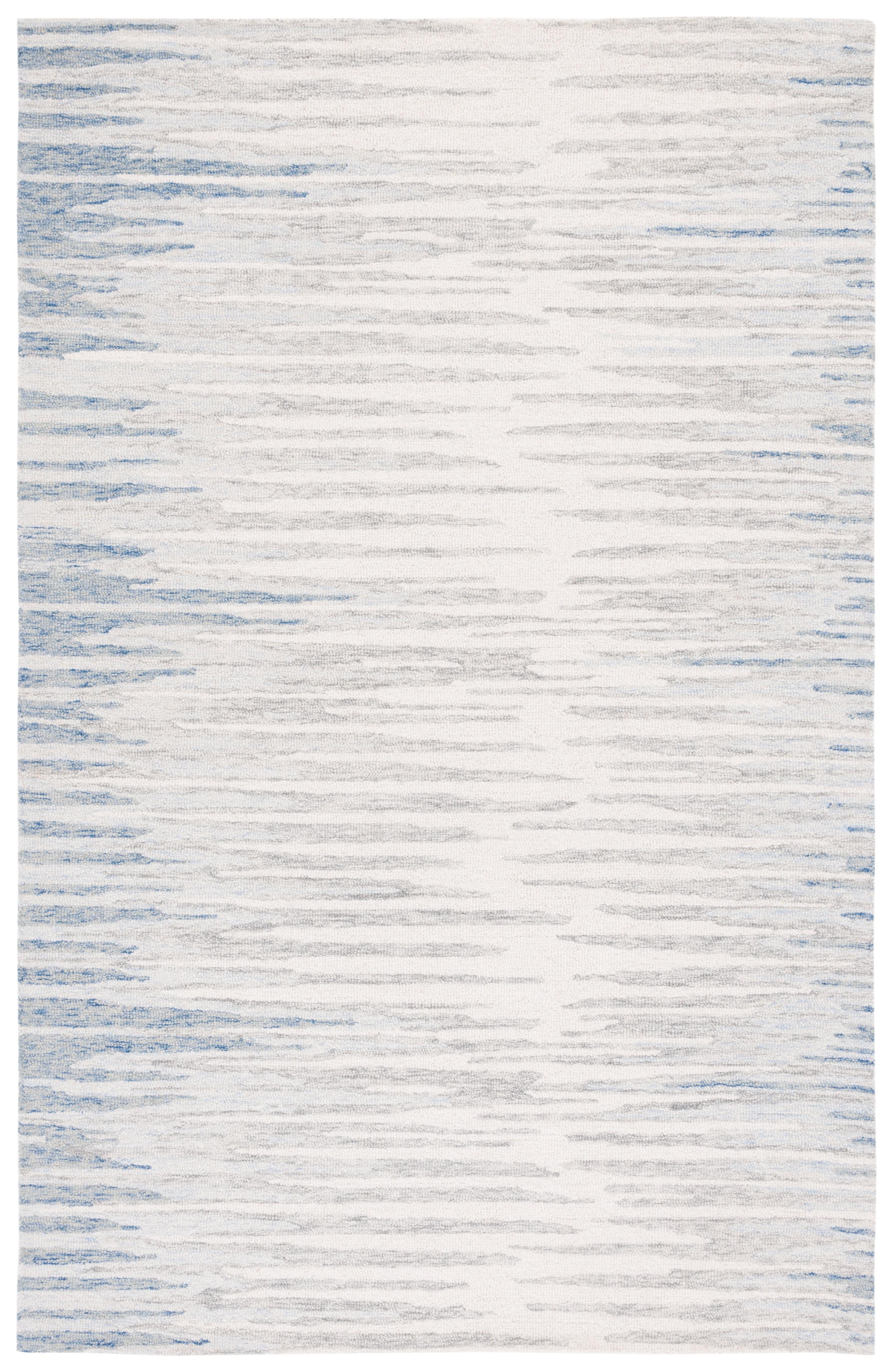 Safavieh  Handmade Abstract Salama Modern Wool Rug 6' x 9' - Ivory/Light Blue