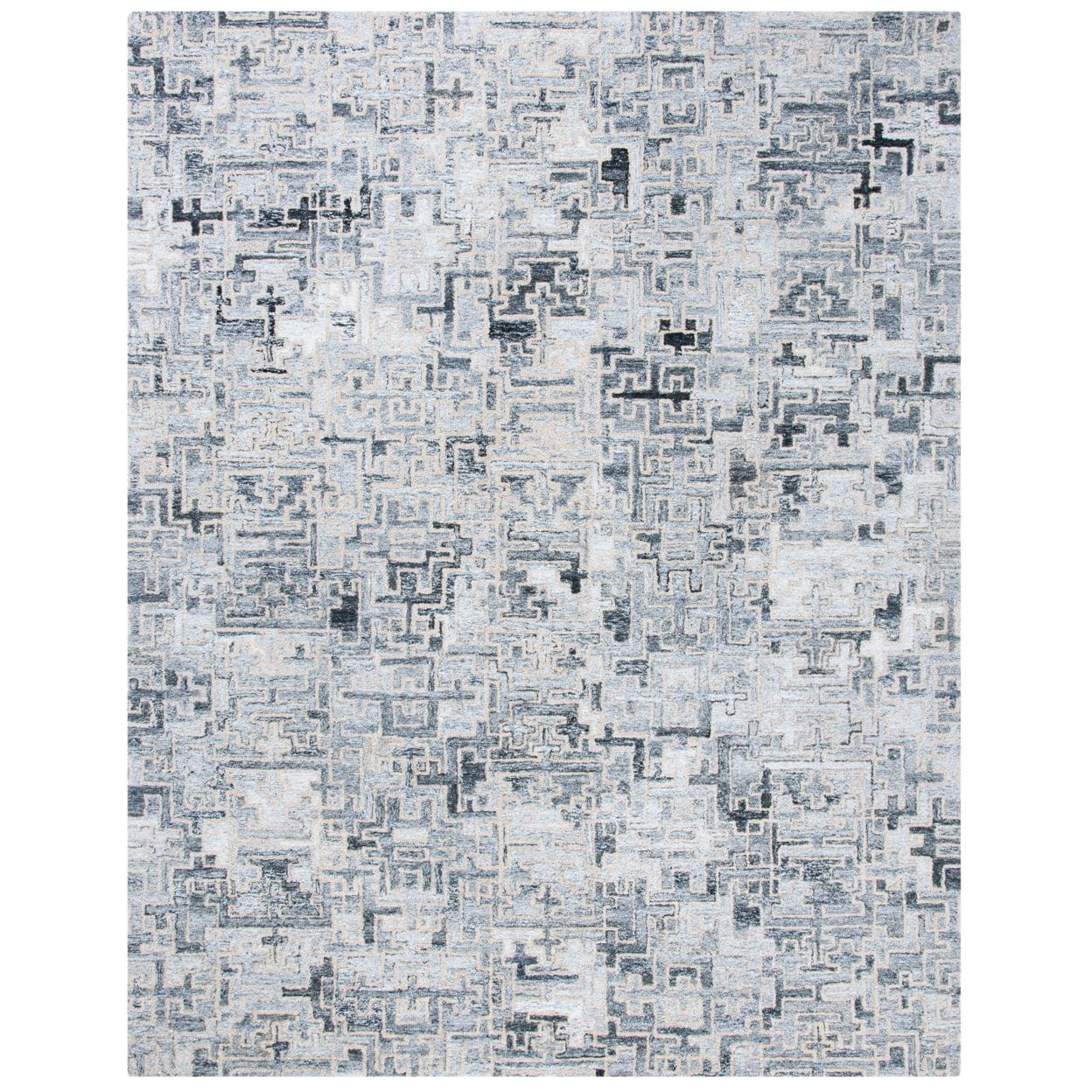 Abstract ABT142 Handmade Indoor Area Rug - Ivory/Black - 4'x6' - Safavieh