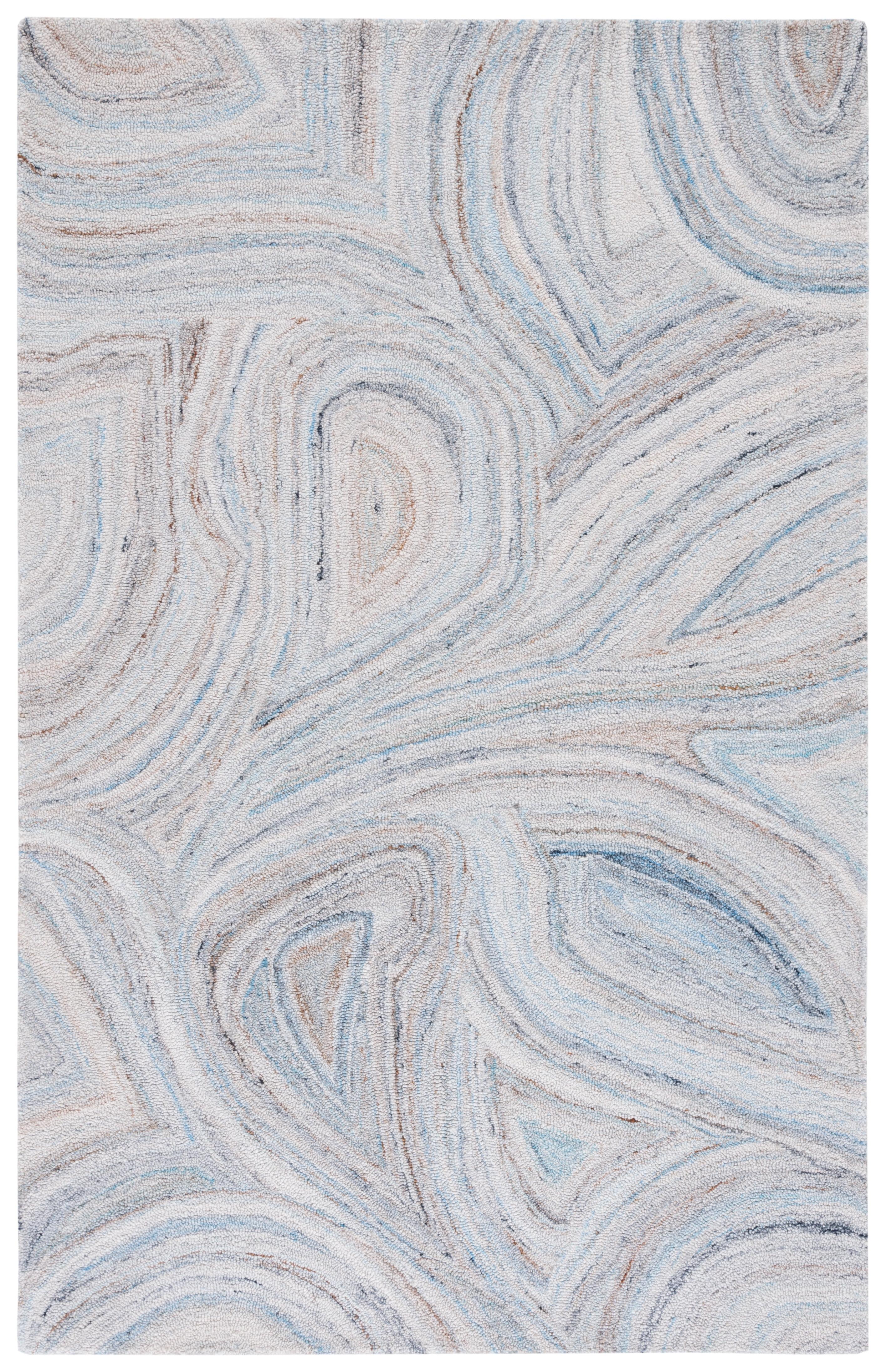 Abstract ABT147 Hand Tufted Area Rug - Beige/Blue - 4'x6' - Safavieh .