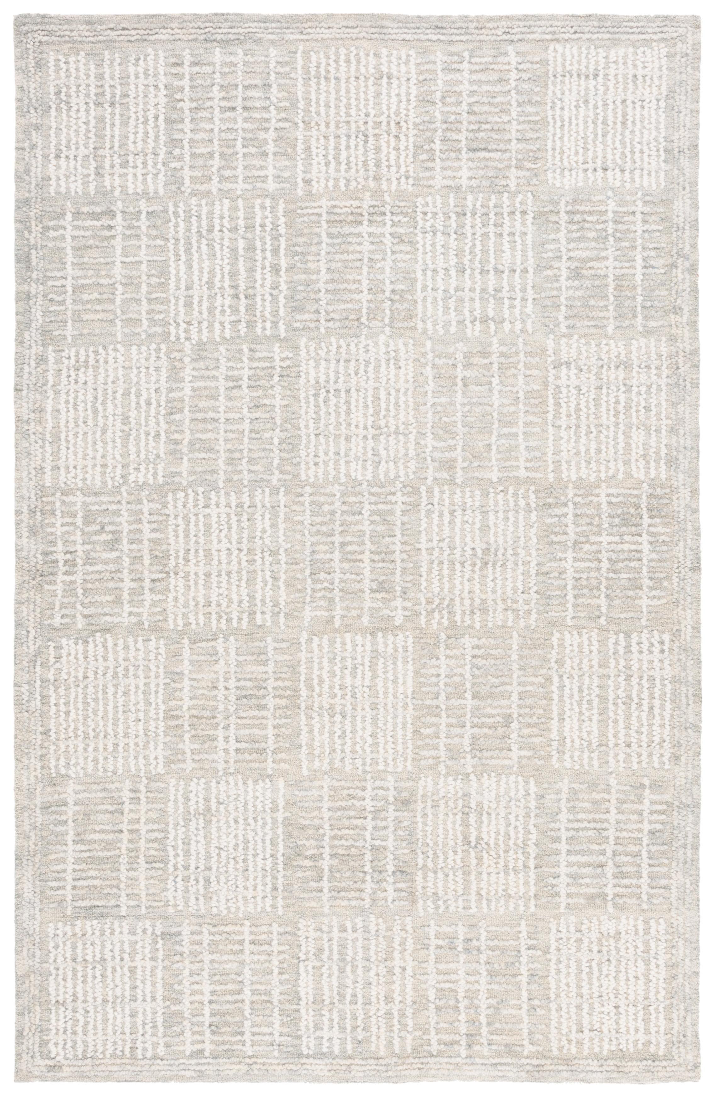 Abstract ABT275 Handmade Tufted Area Rug - Grey/Ivory - 4'-0" x 6'-0" - Safavieh